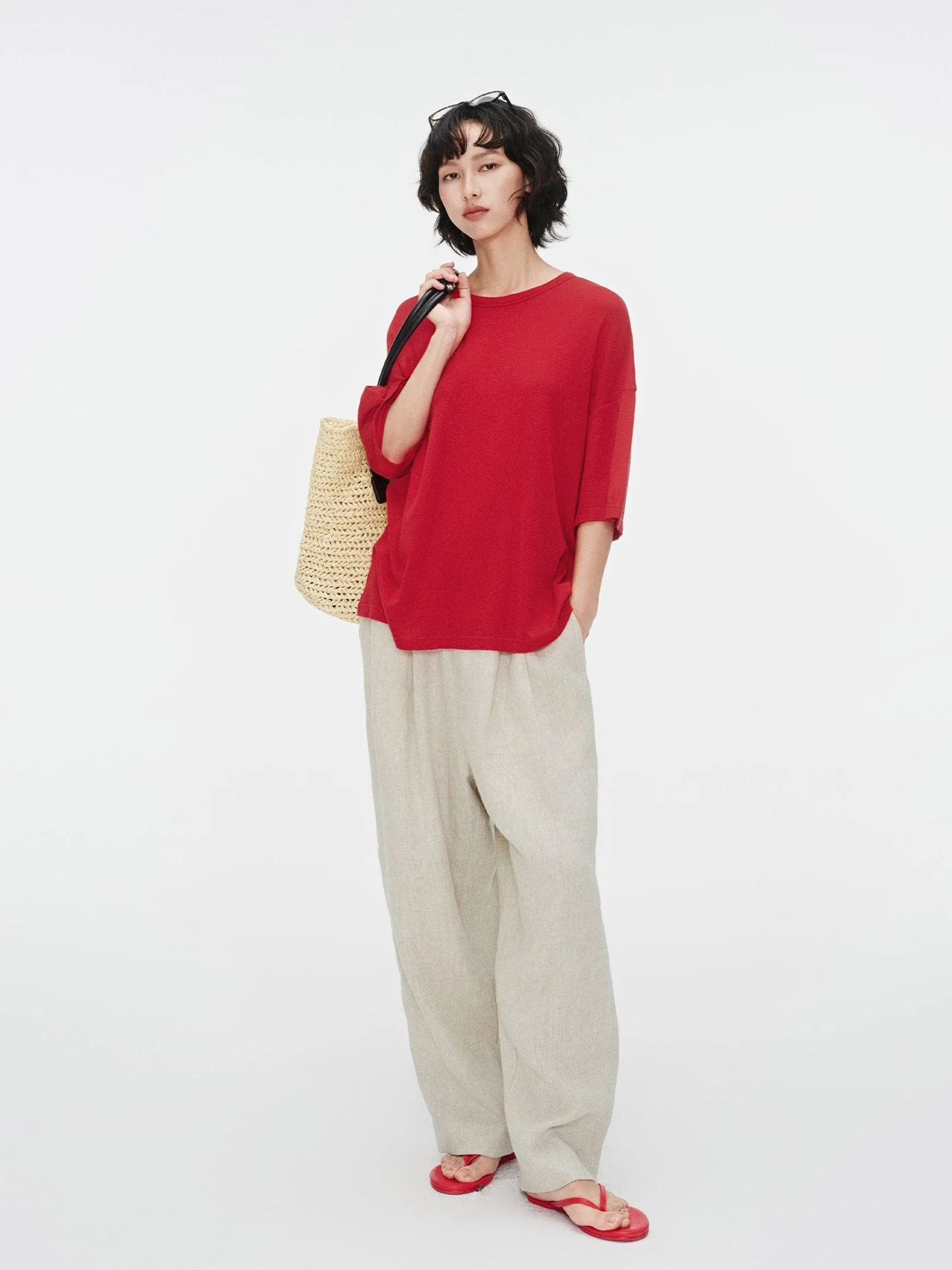 Hem-Tab Linen Pants - Image 3