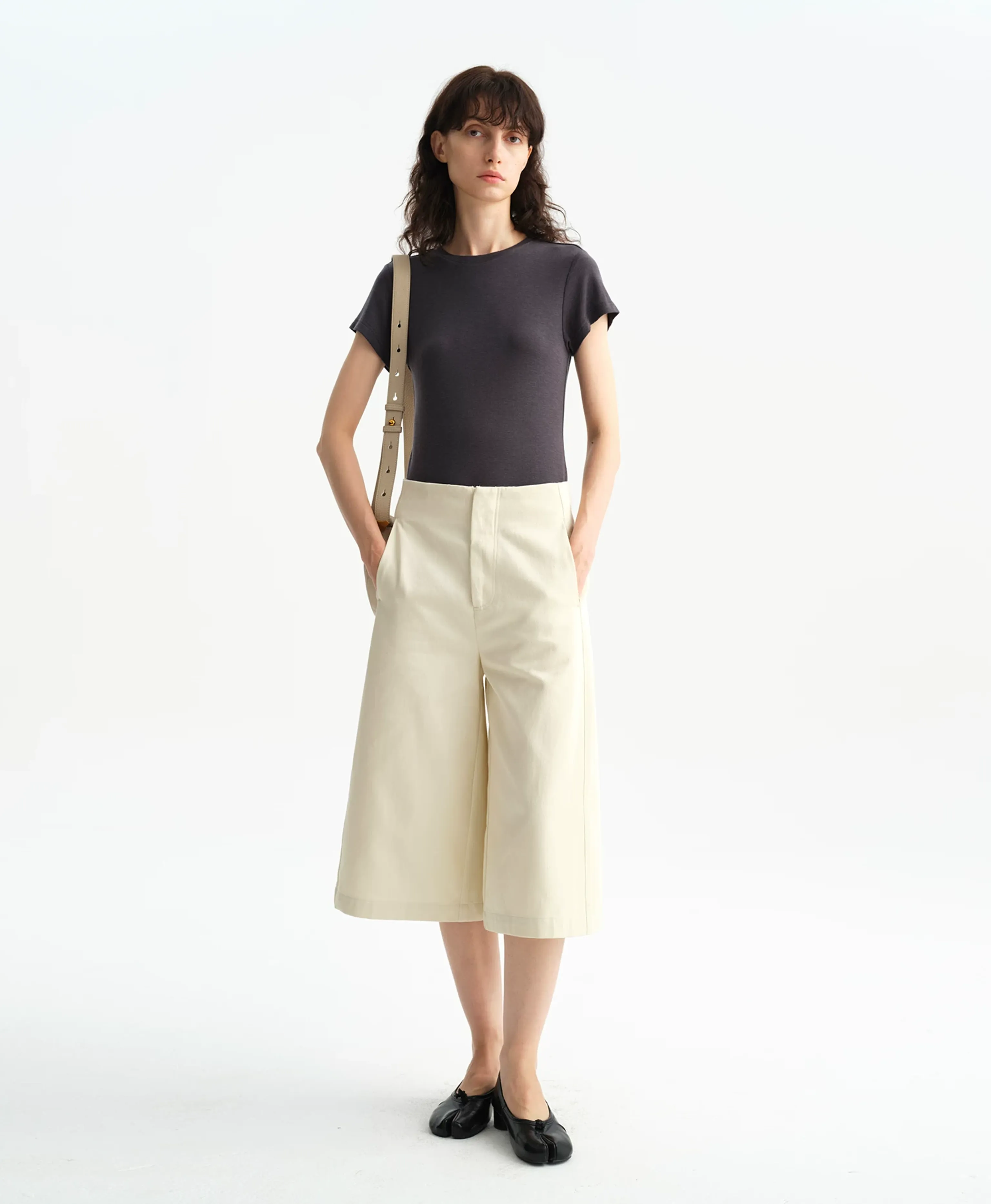 Hemp Cotton Wide-Leg Cropped Culottes - Image 5