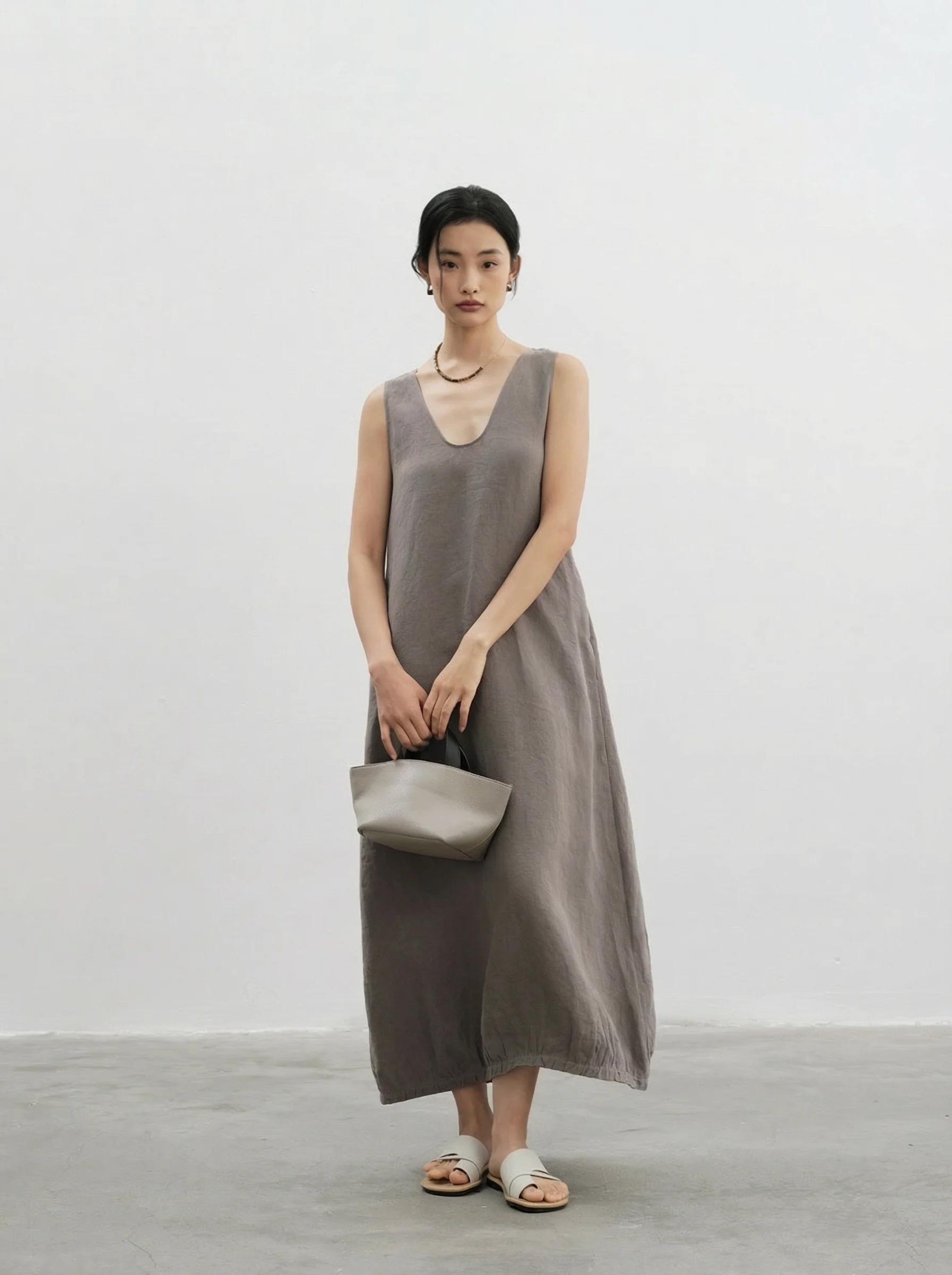 Hemp V-Neck Maxi Dress - Image 3