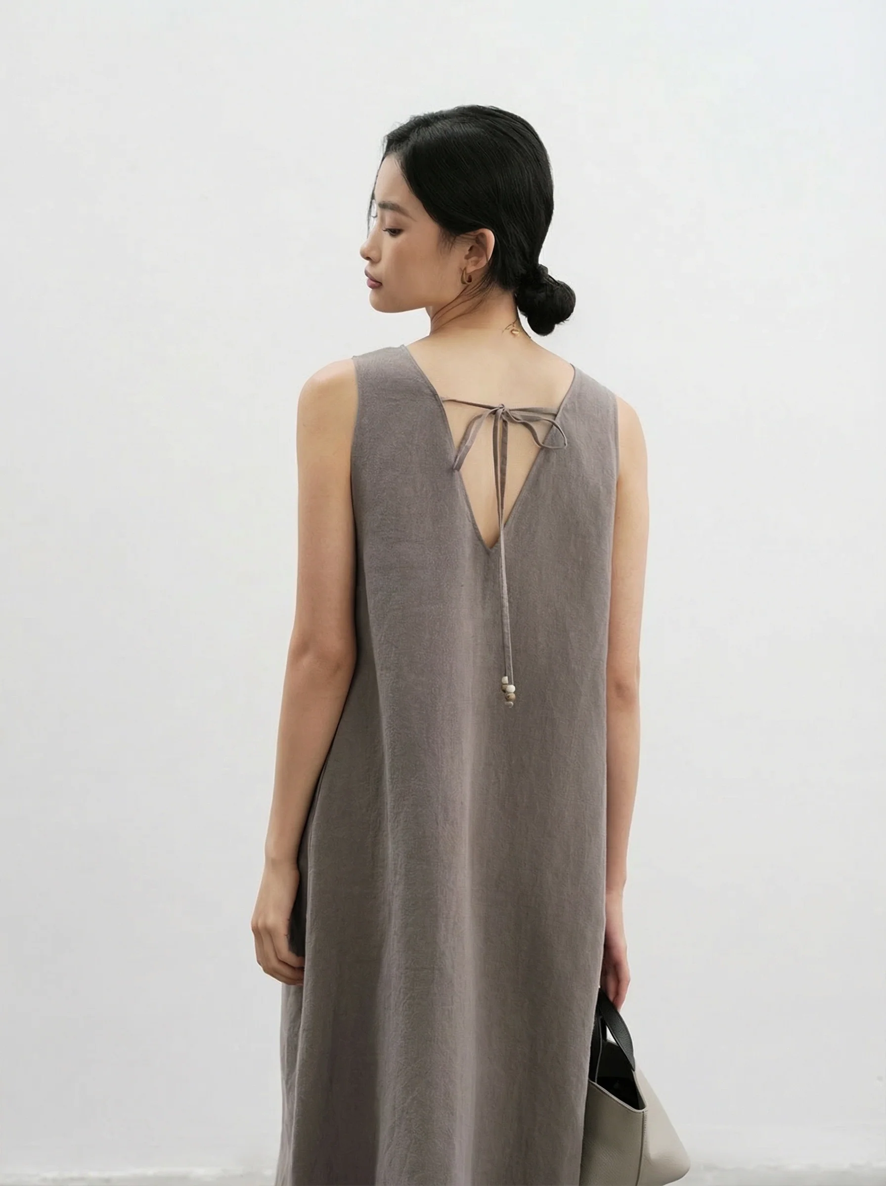 Hemp V-Neck Maxi Dress - Image 4