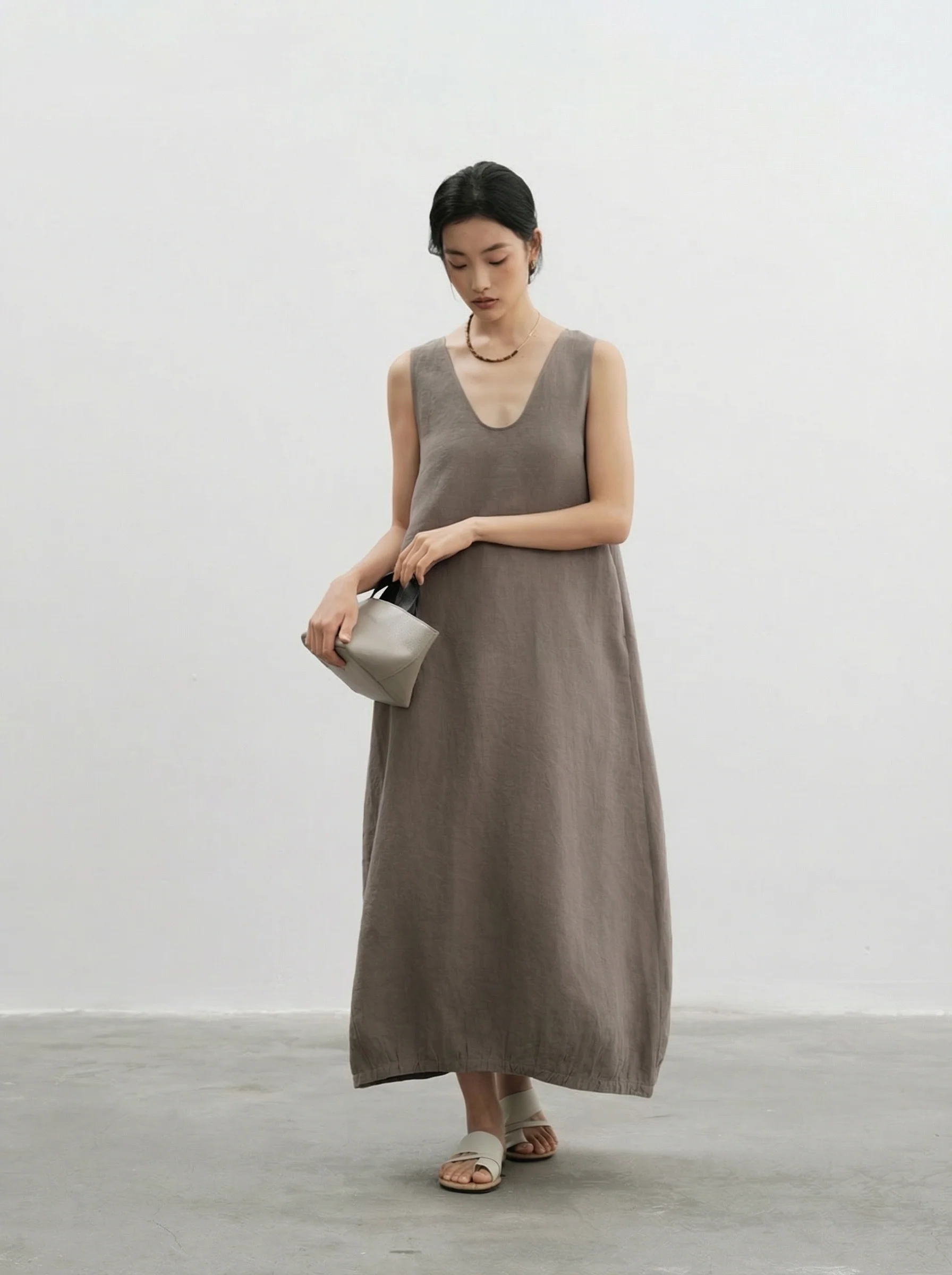 Hemp V-Neck Maxi Dress - Image 5
