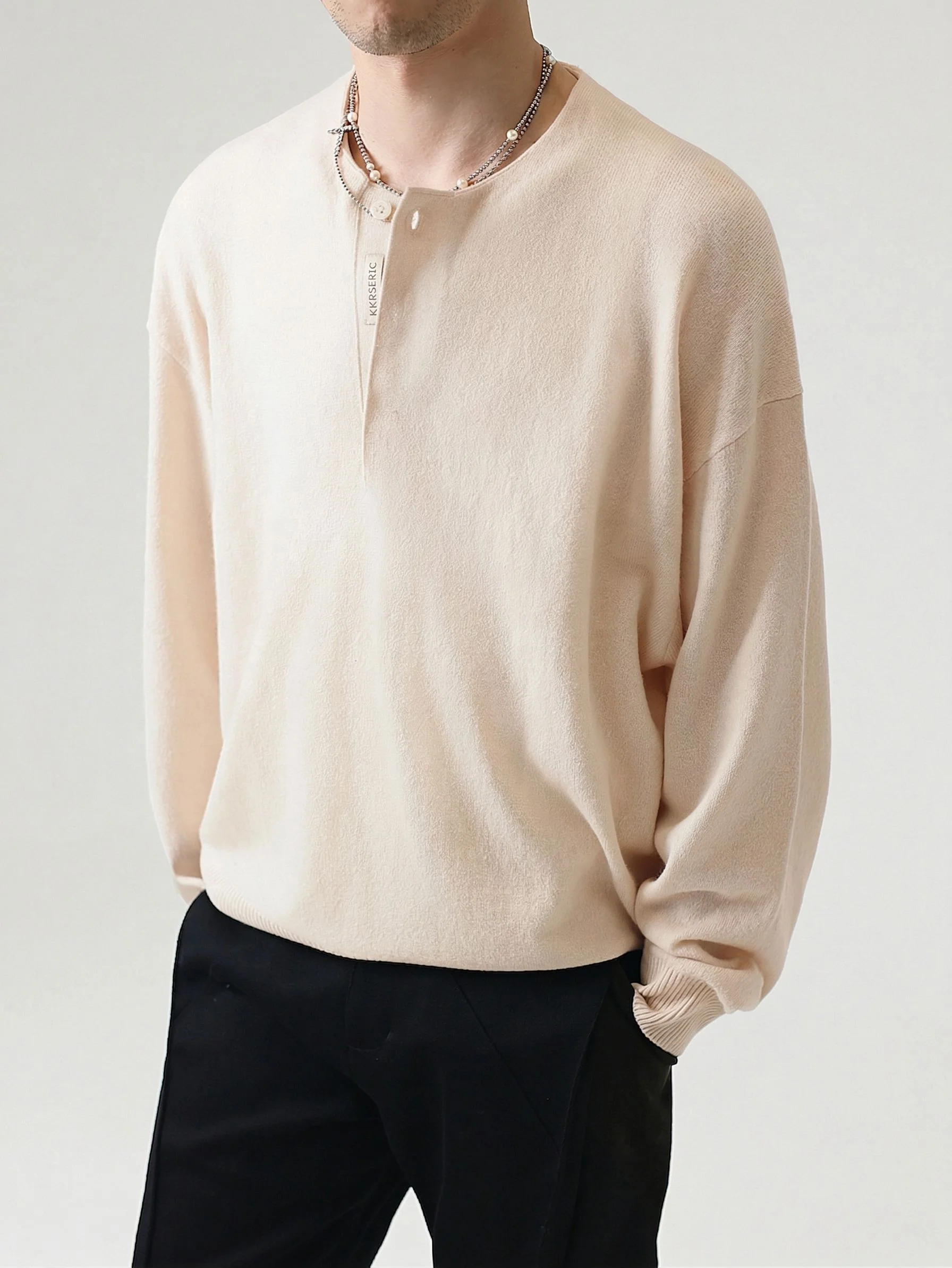 Henley Knit Sweater - Image 3