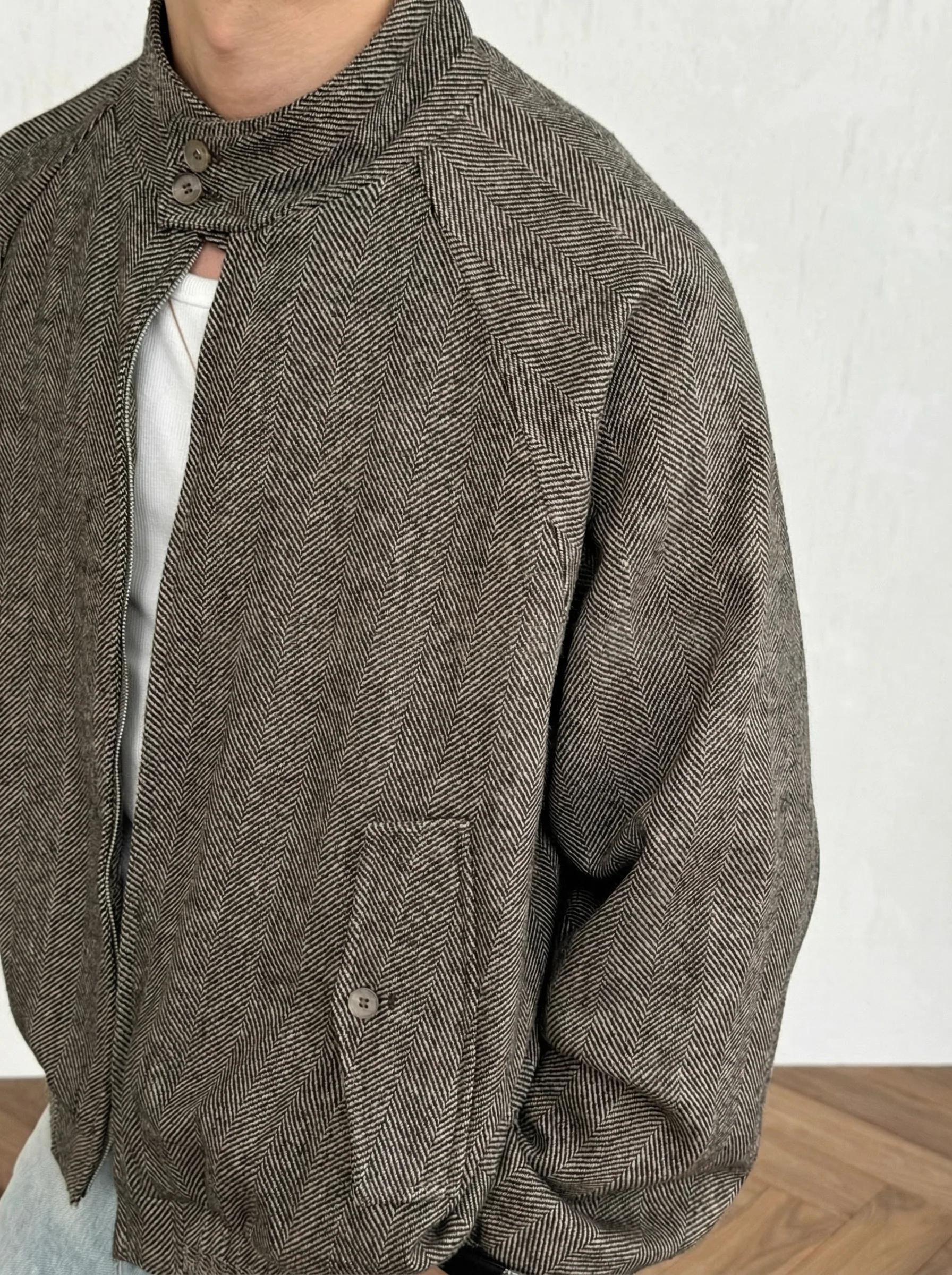 Herringbone Bomber Jacket - Image 3