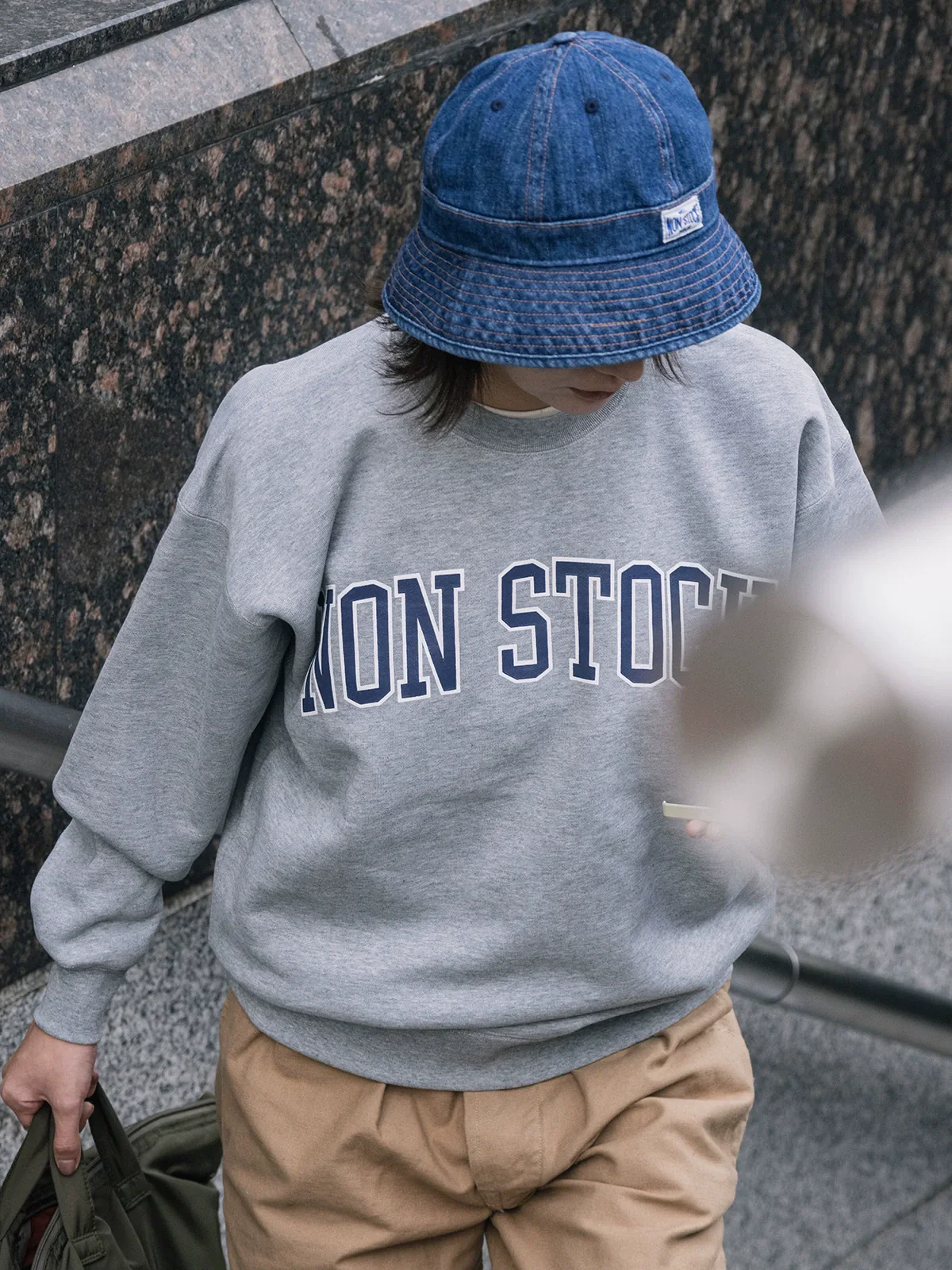 Herringbone Denim Bucket Hat - Image 2