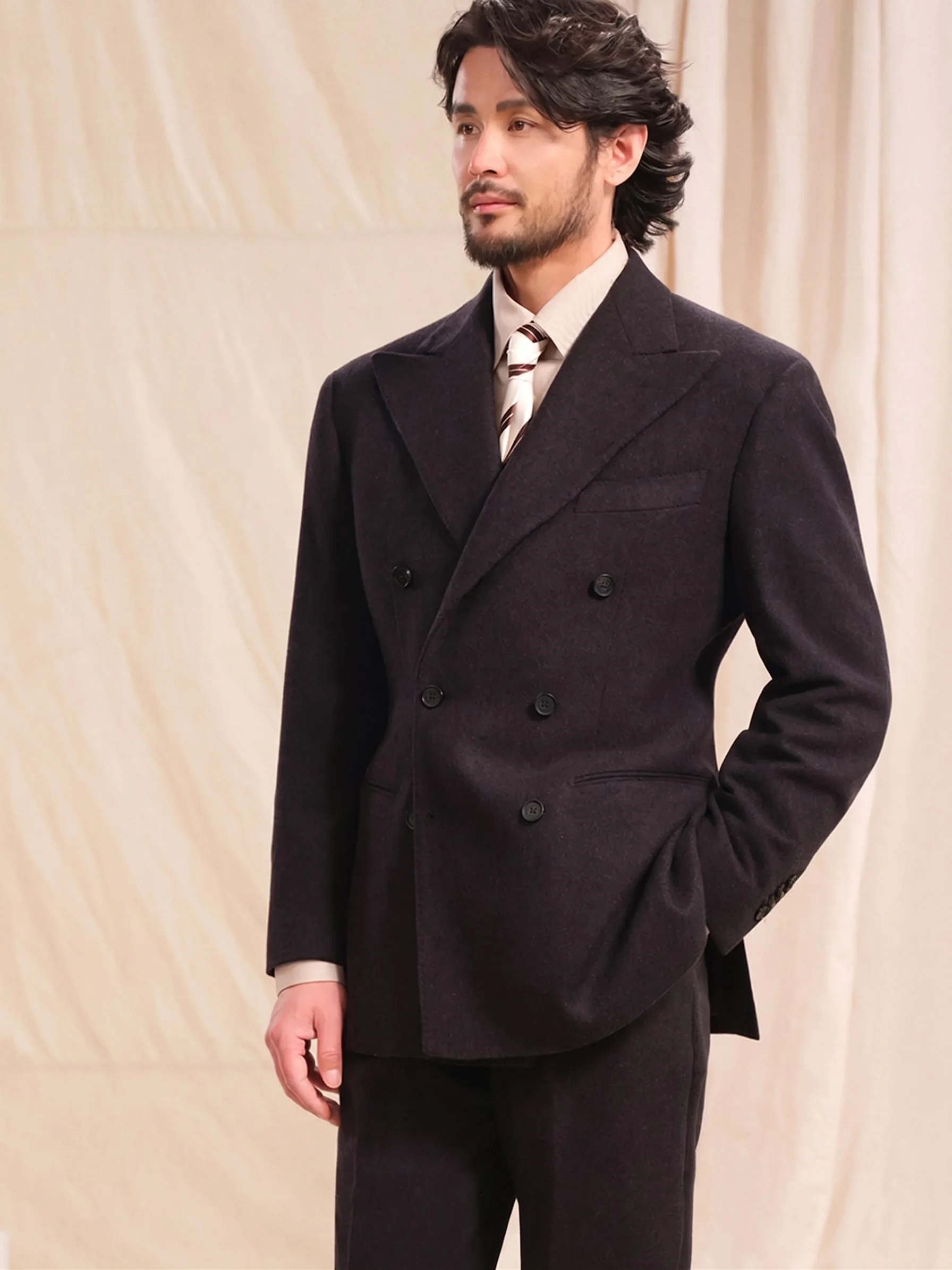 Herringbone Double-Breasted Blazer - Image 2