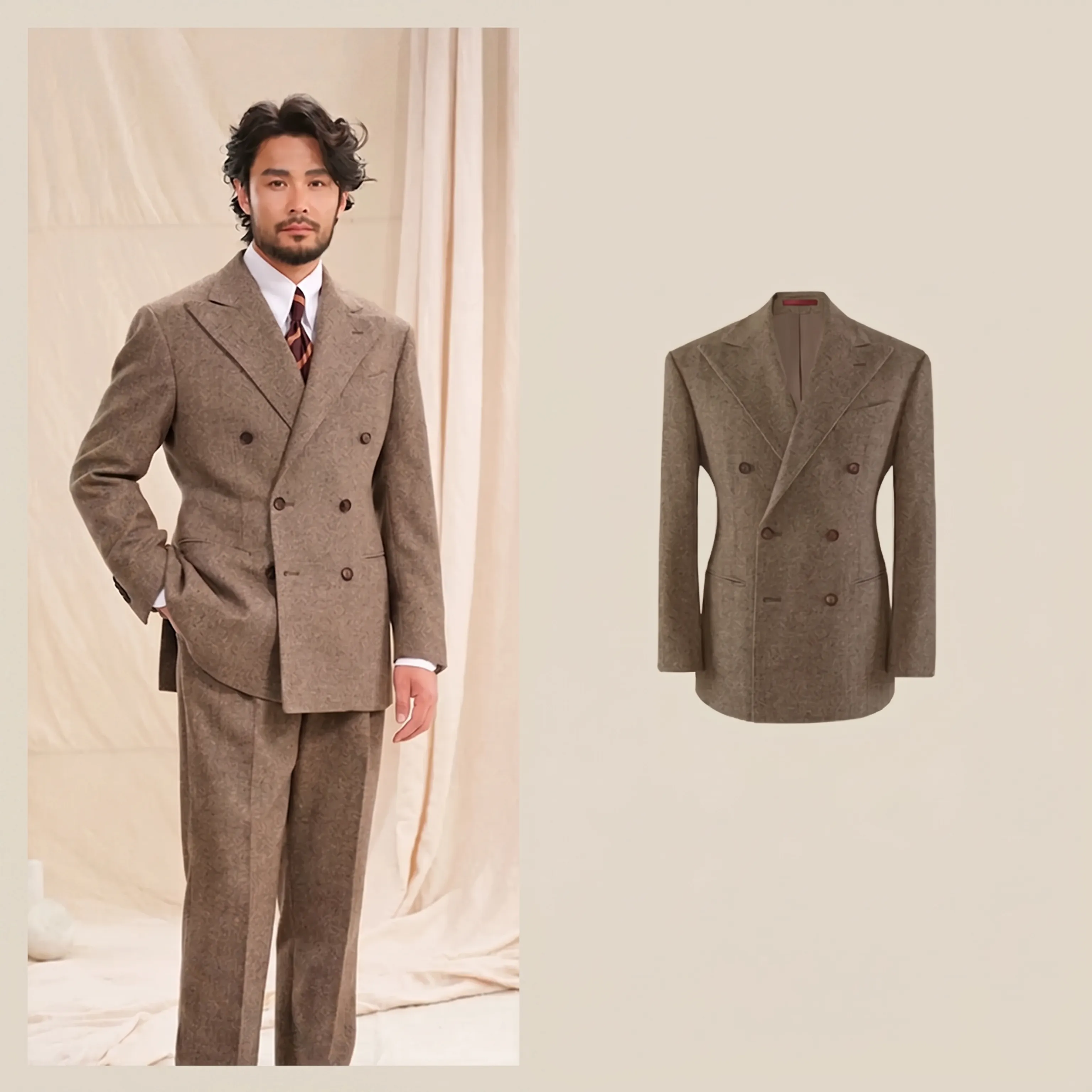 Herringbone Double-Breasted Blazer - Image 4
