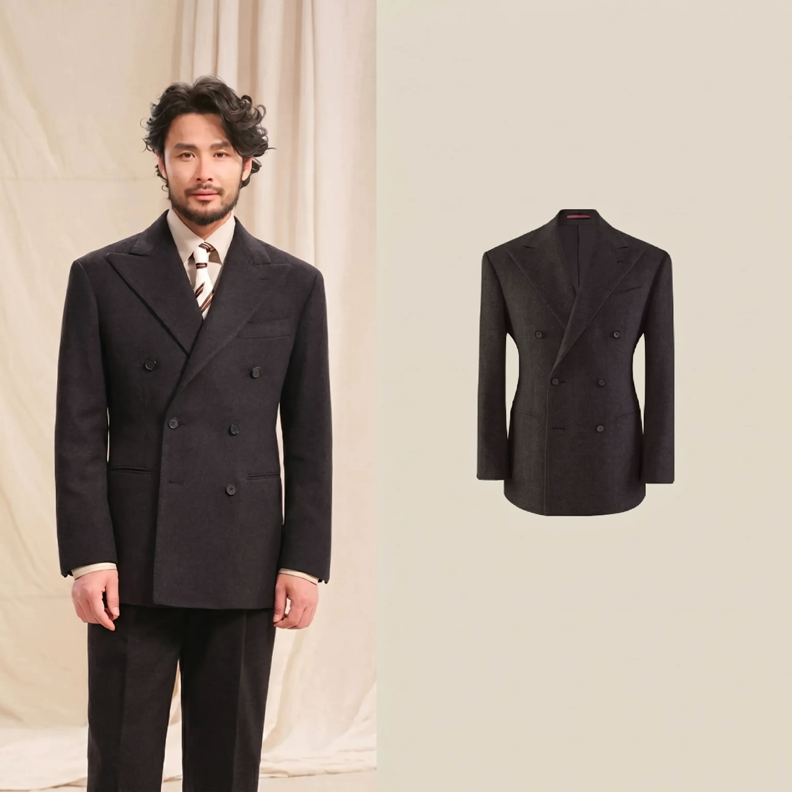 Herringbone Double-Breasted Blazer - Image 5