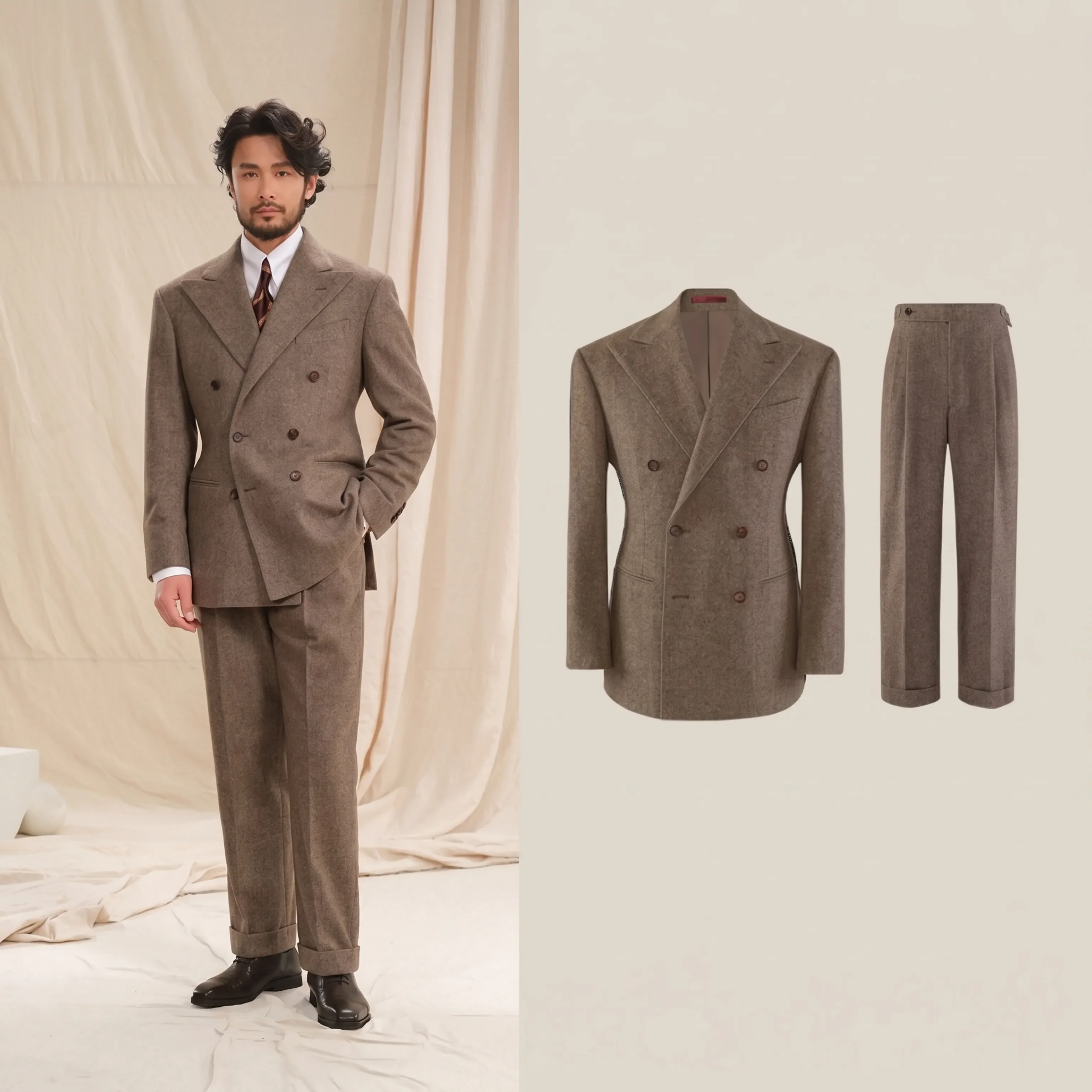 Herringbone Double-Breasted Blazer - Image 7