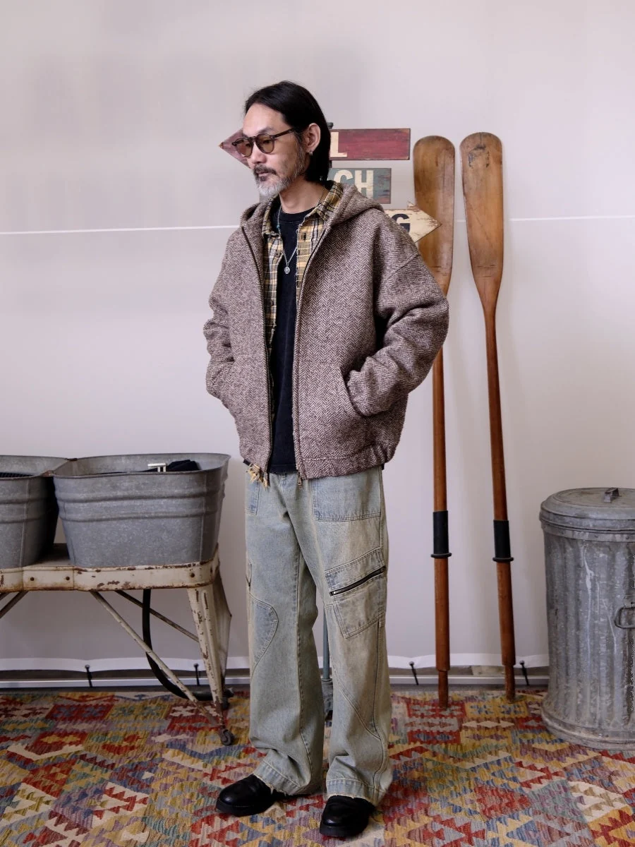 Herringbone Hooded Jacket - Image 2