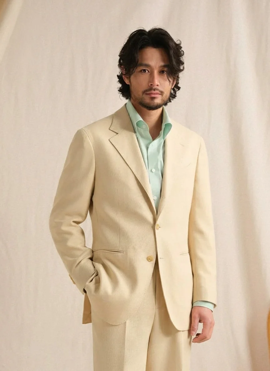 Herringbone Linen-Blend Suit
