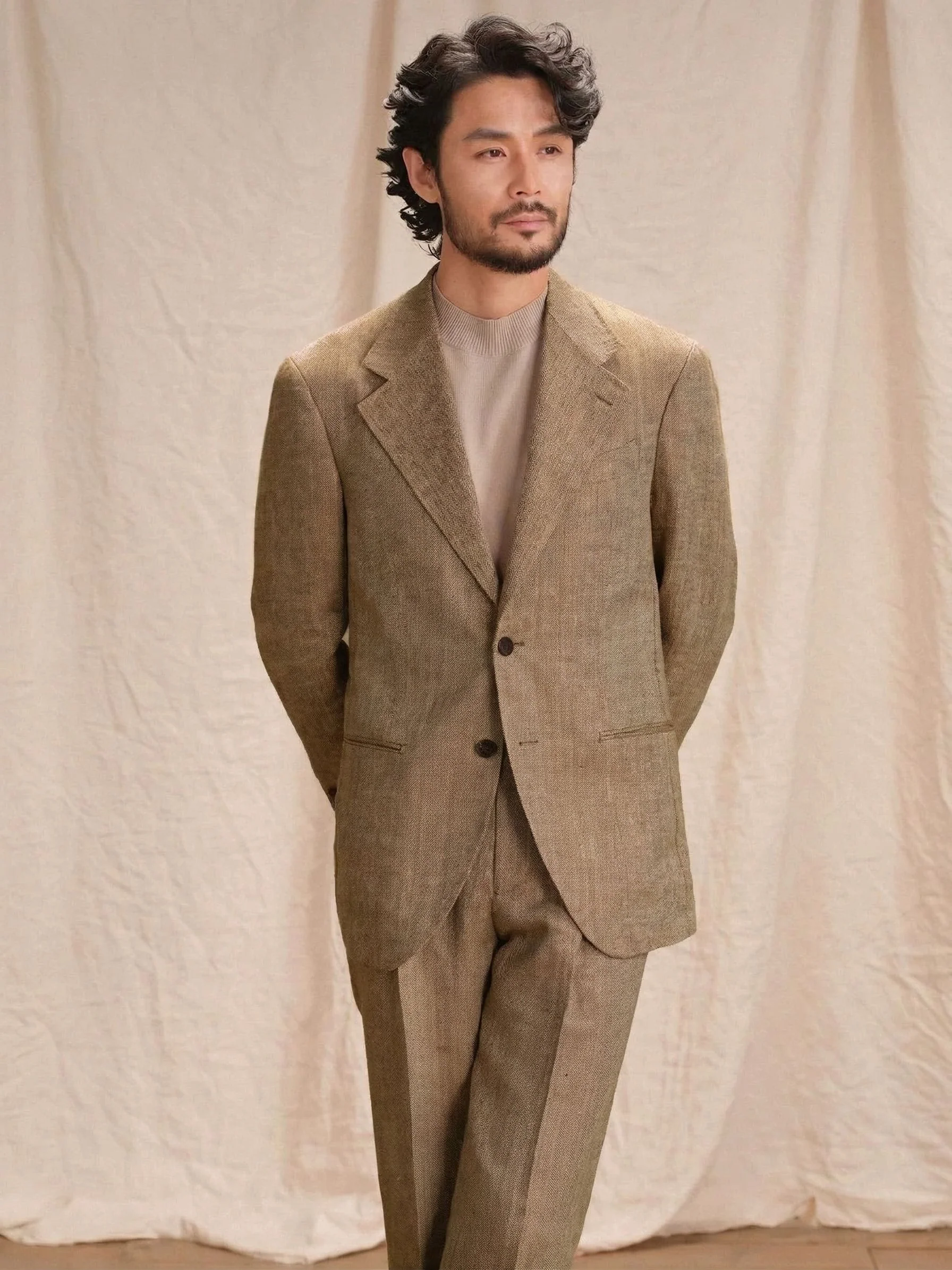 Herringbone Linen Suit - Image 2