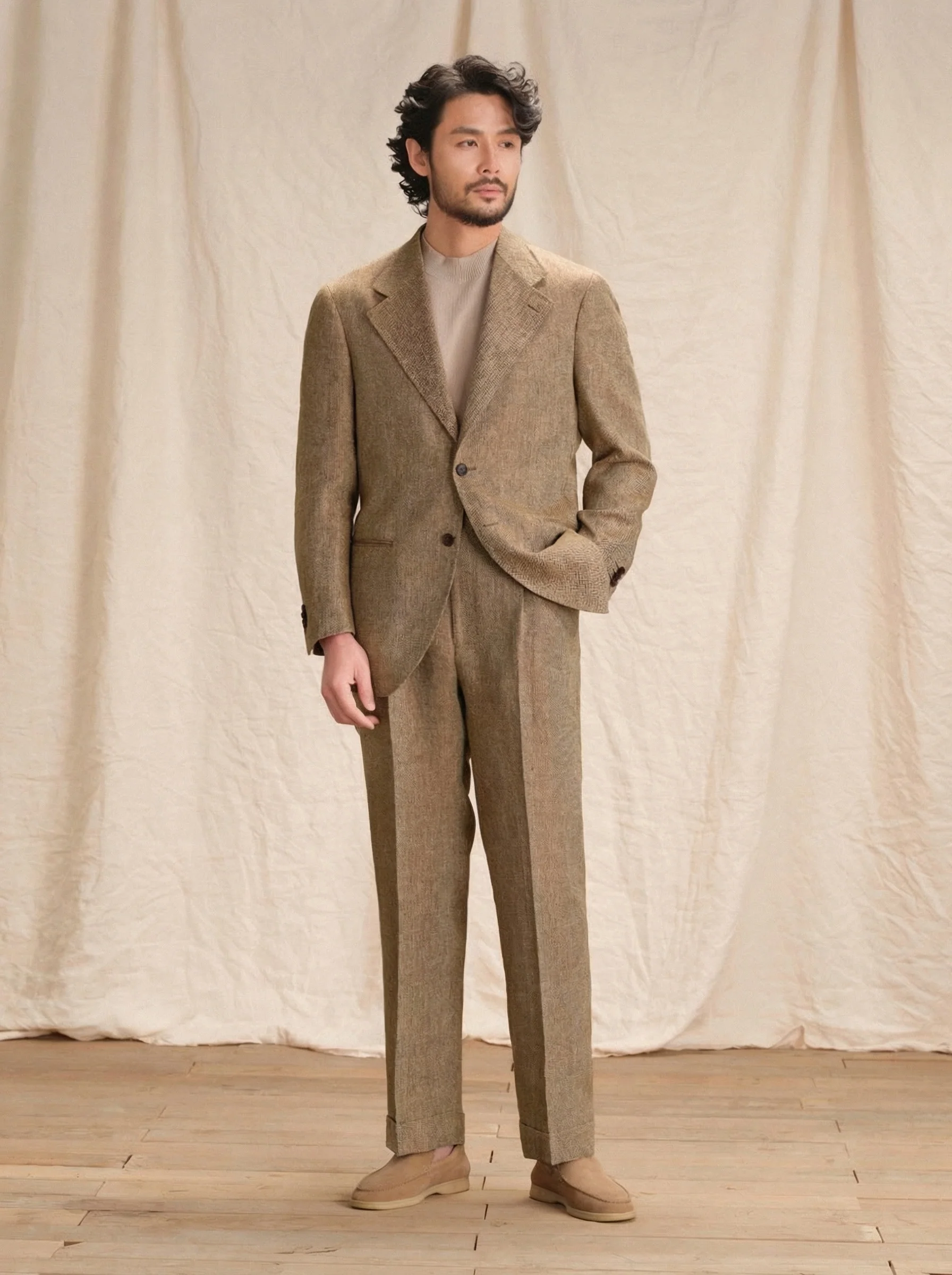 Herringbone Linen Suit - Image 3