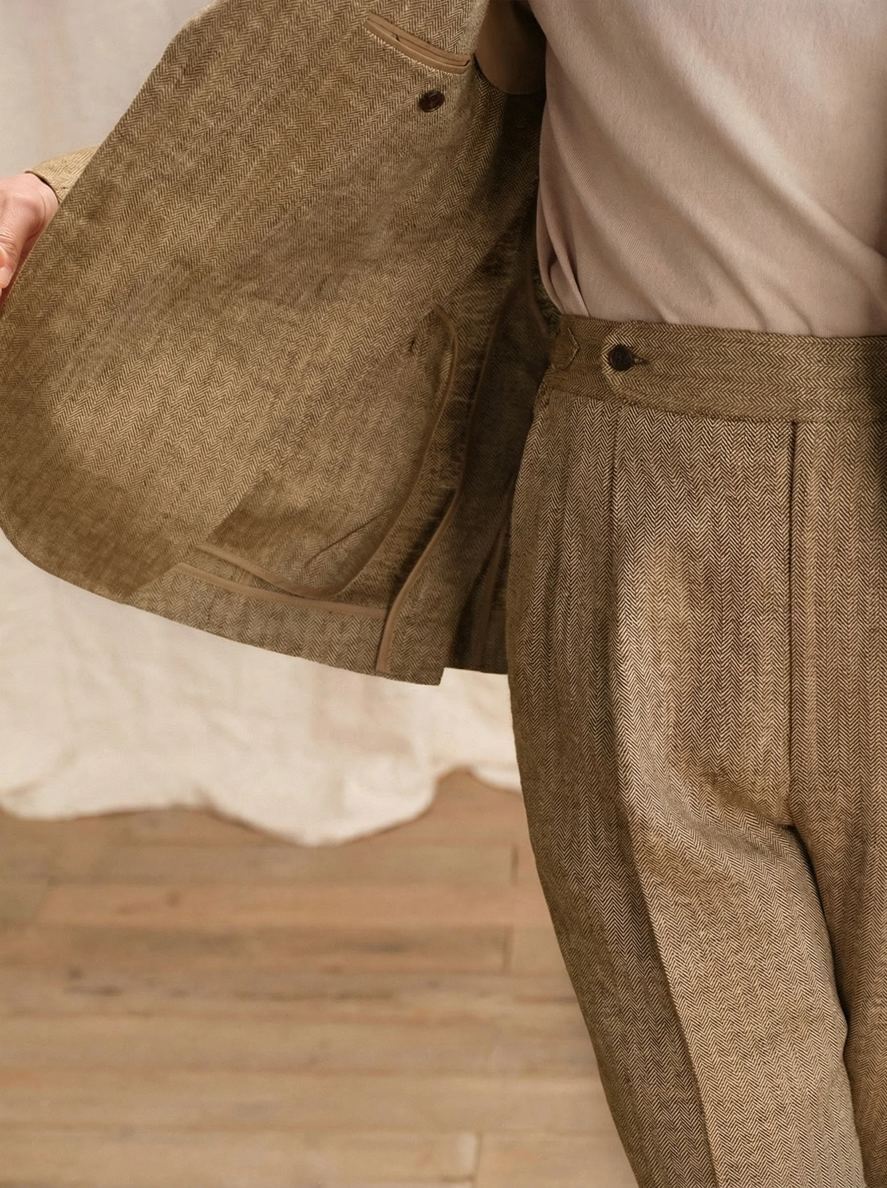 Herringbone Linen Suit - Image 5