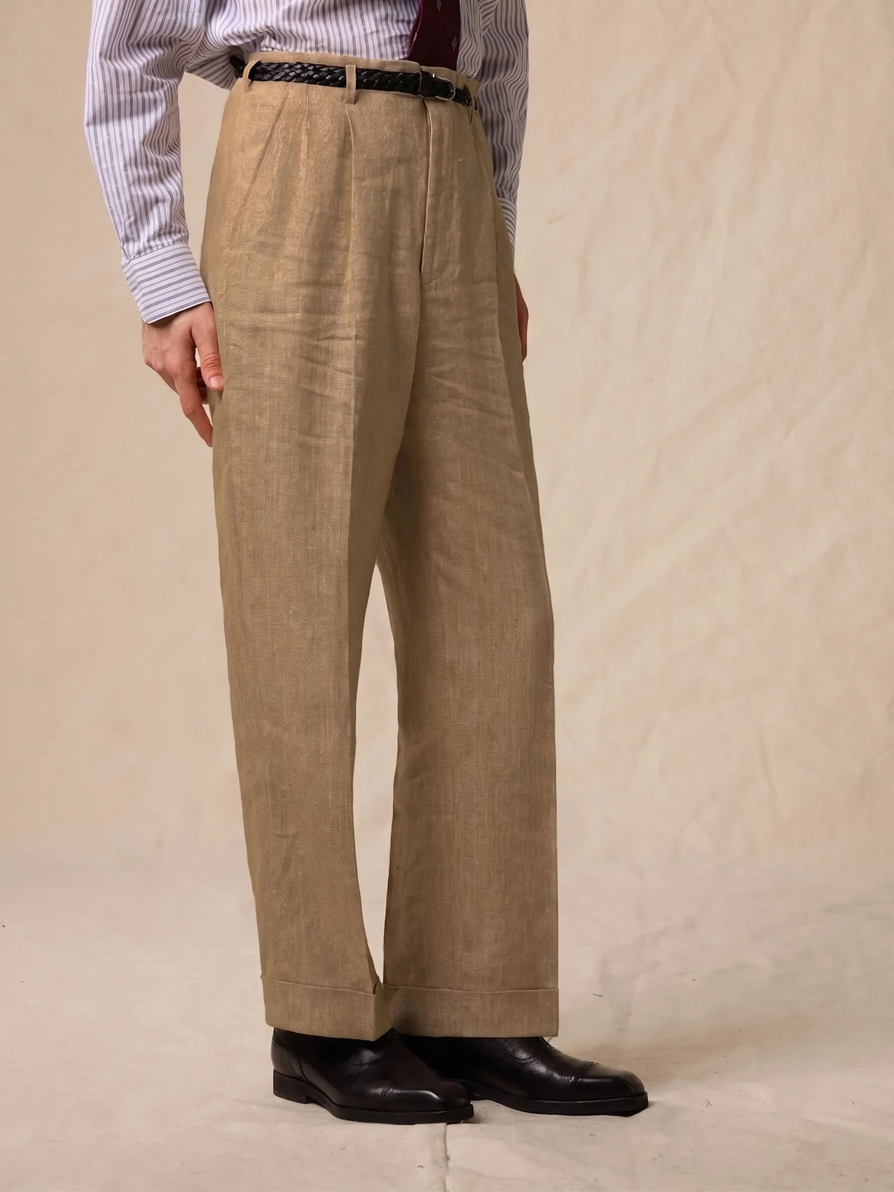 Herringbone Linen Trousers - Image 2