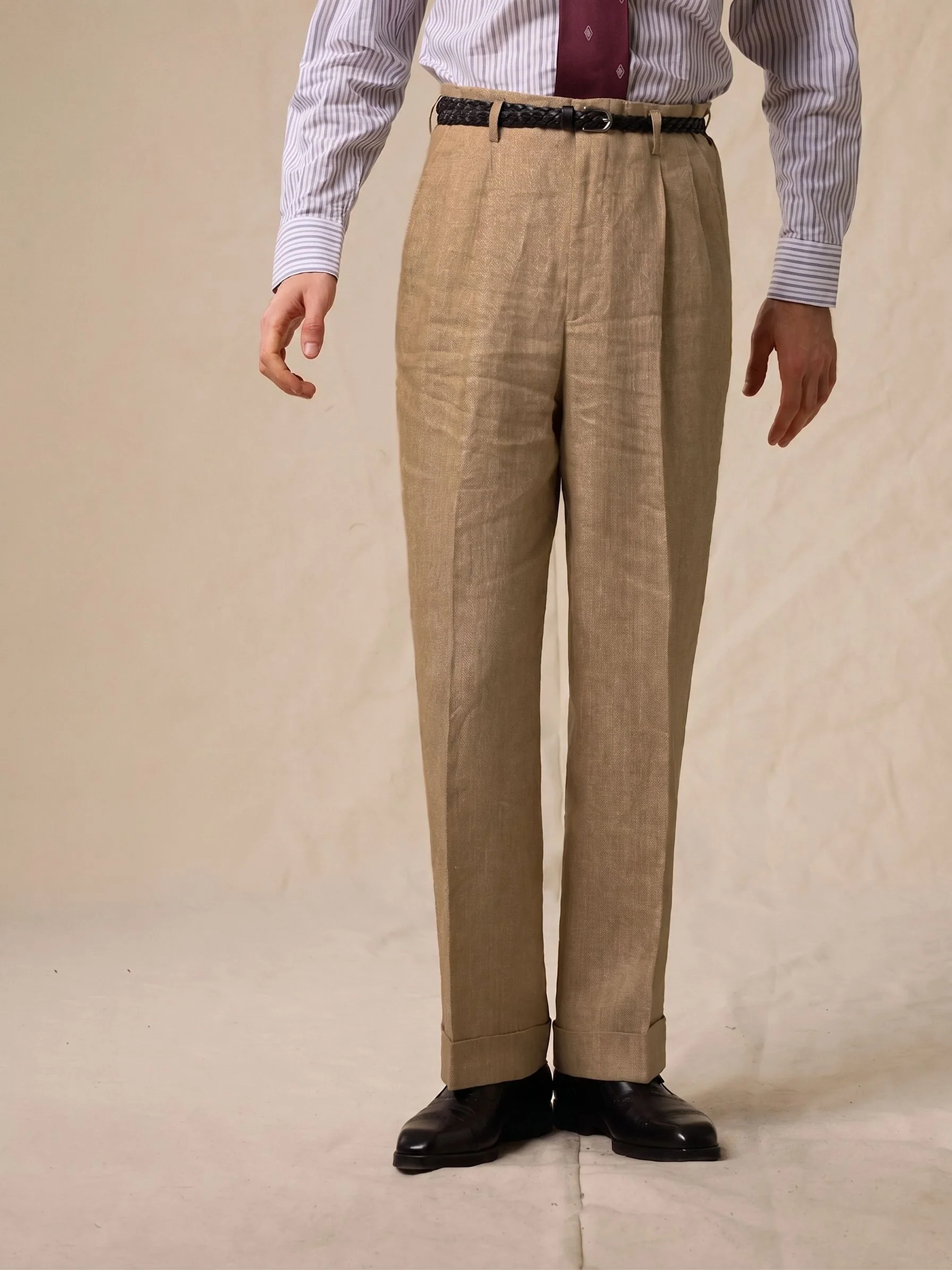 Herringbone Linen Trousers - Image 4