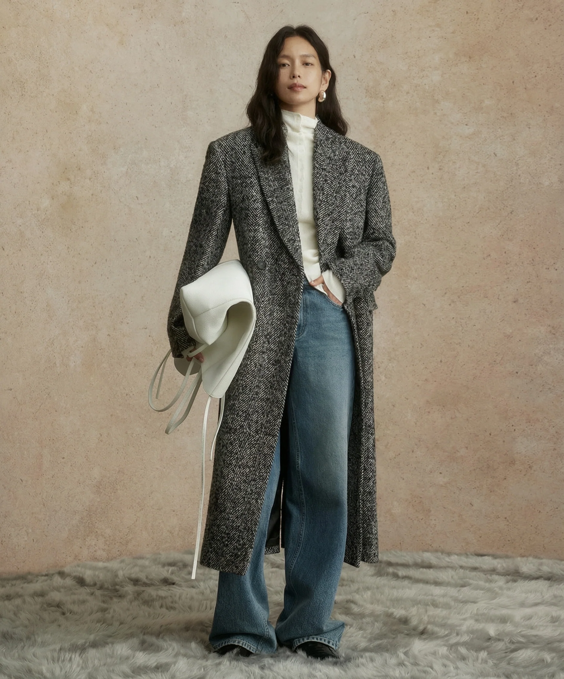 Herringbone Long Coat