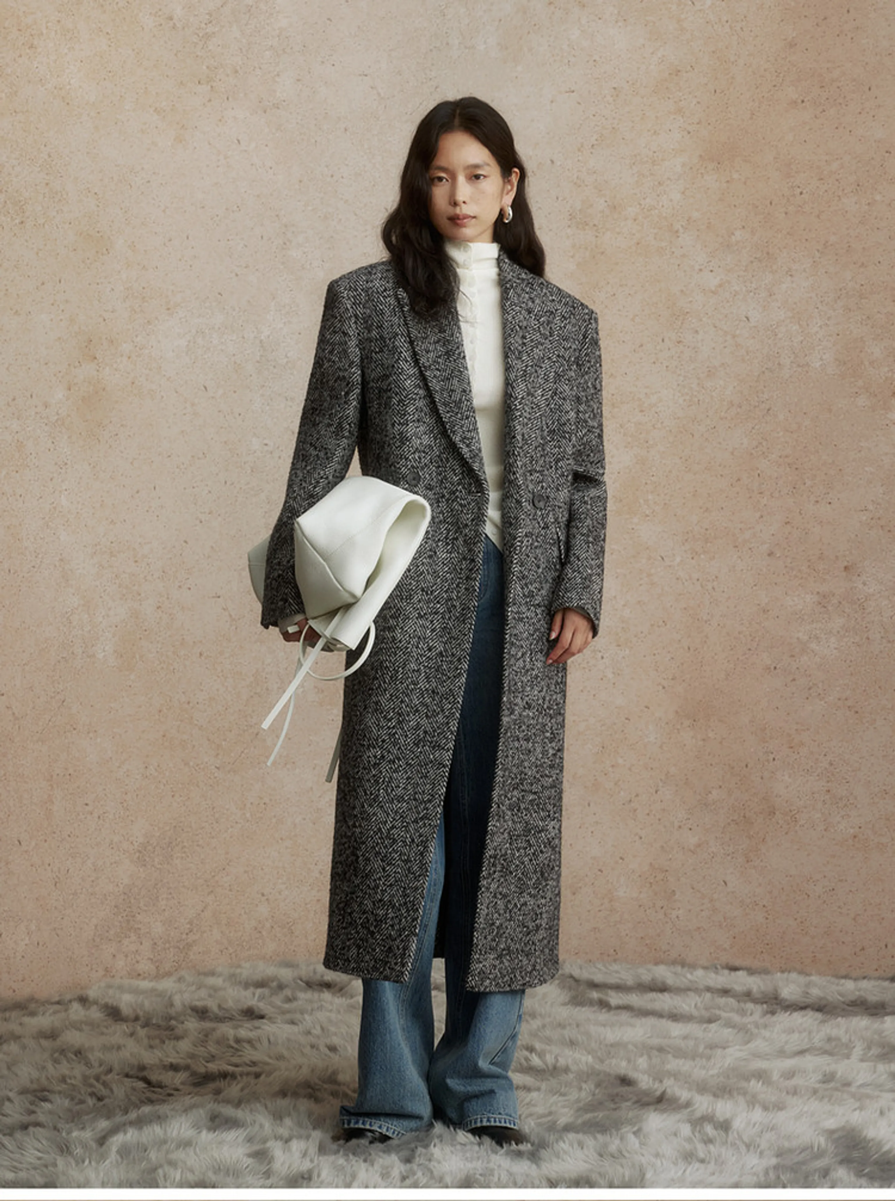 Herringbone Long Coat - Image 5