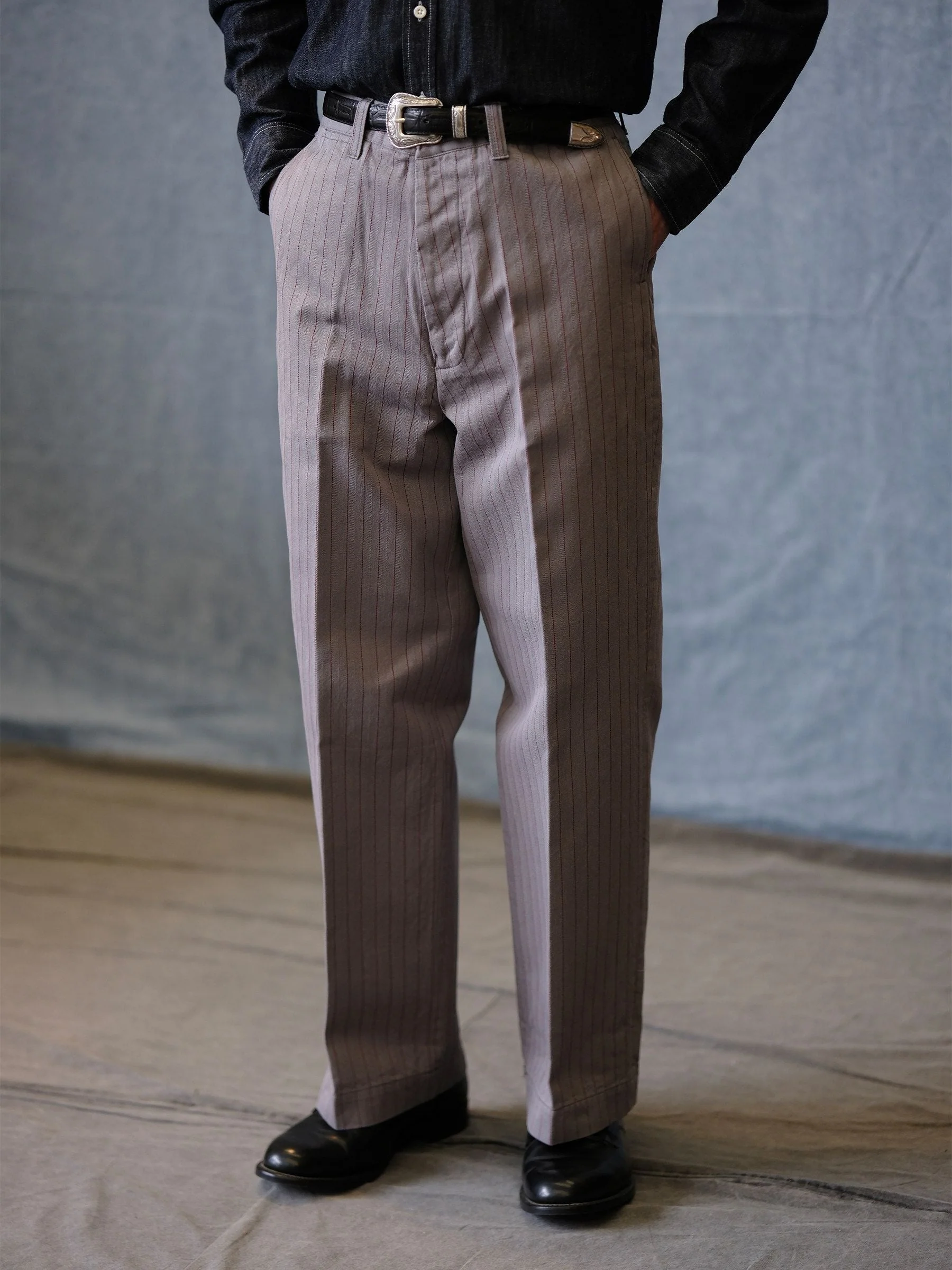 Herringbone Pinstripe Trousers