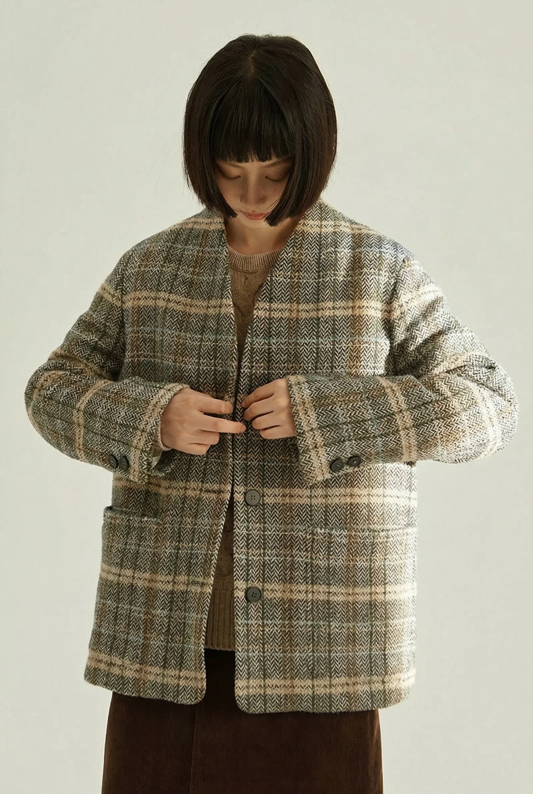 Herringbone Plaid Jacket - Image 4