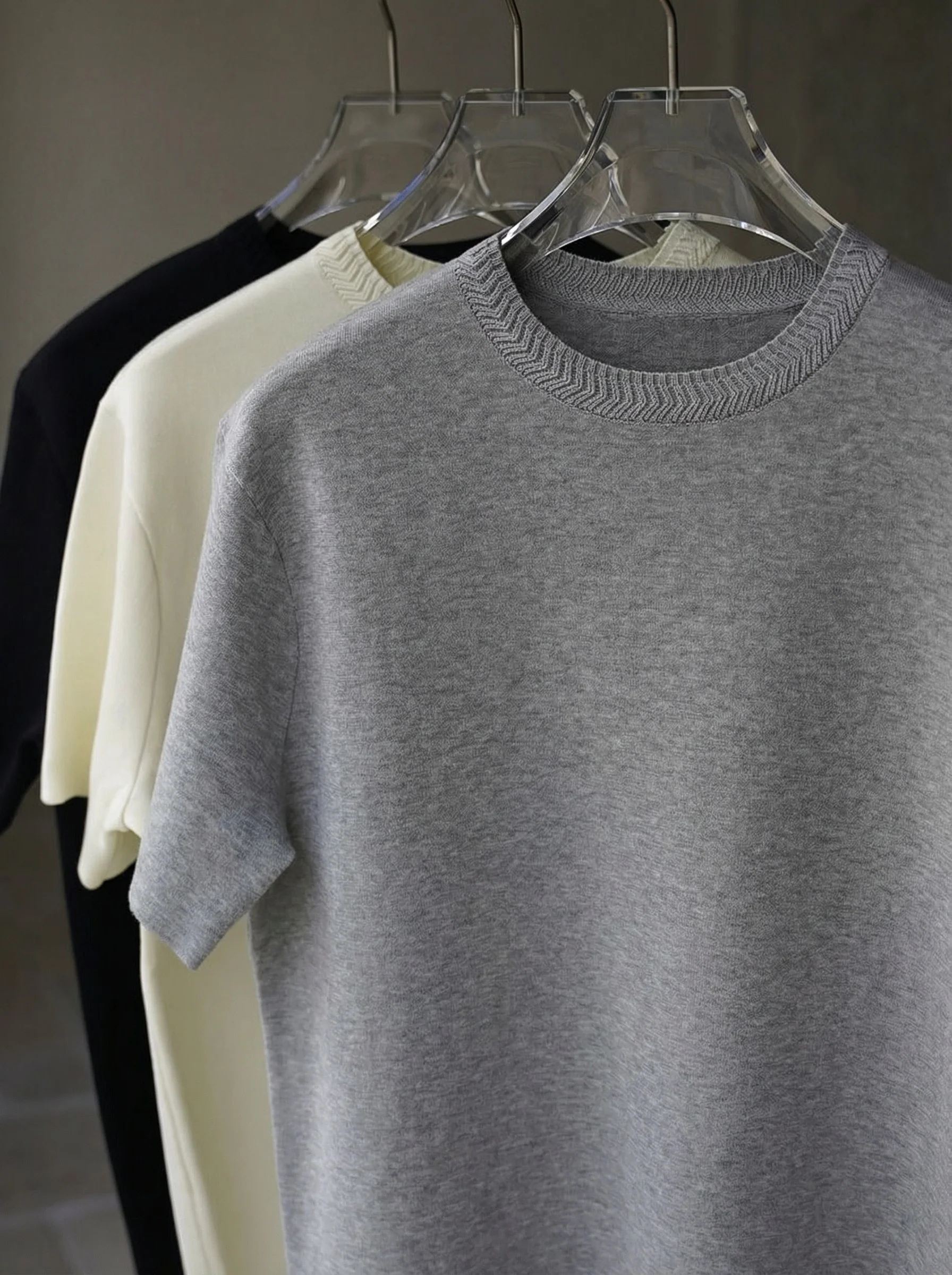 Herringbone Rib Knit T-Shirt - Image 4