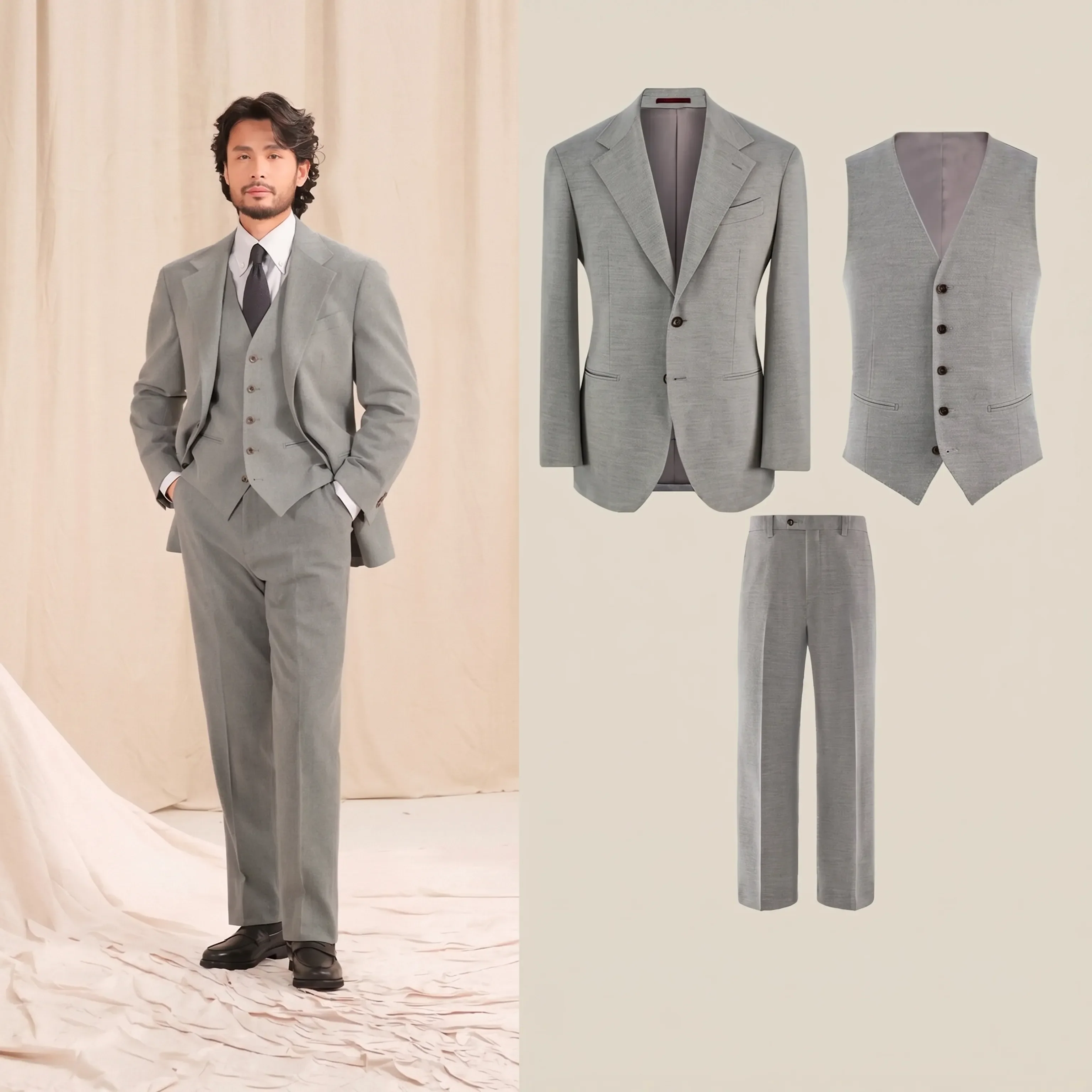 Herringbone Three-Piece Suit - Image 22