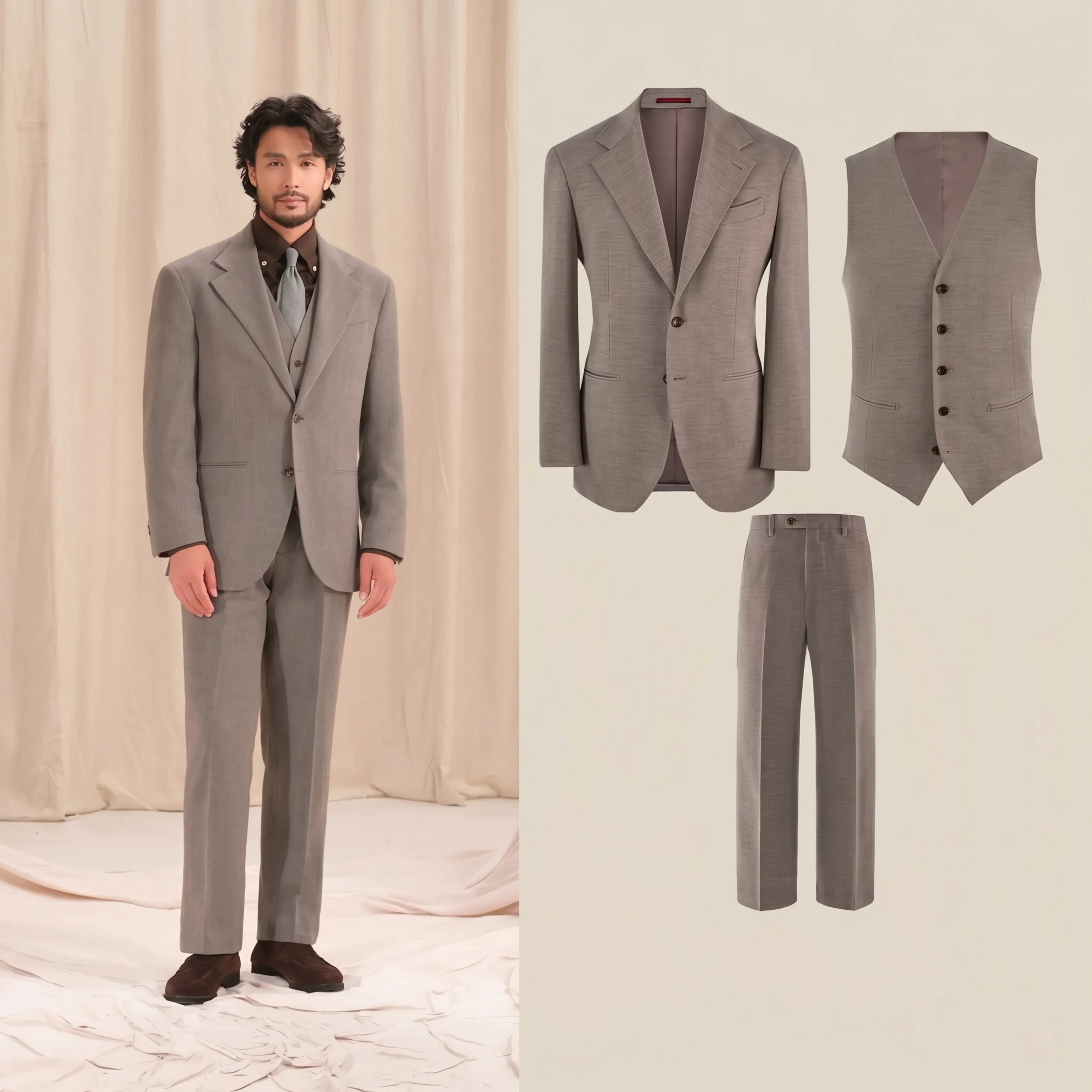 Herringbone Three-Piece Suit - Image 18