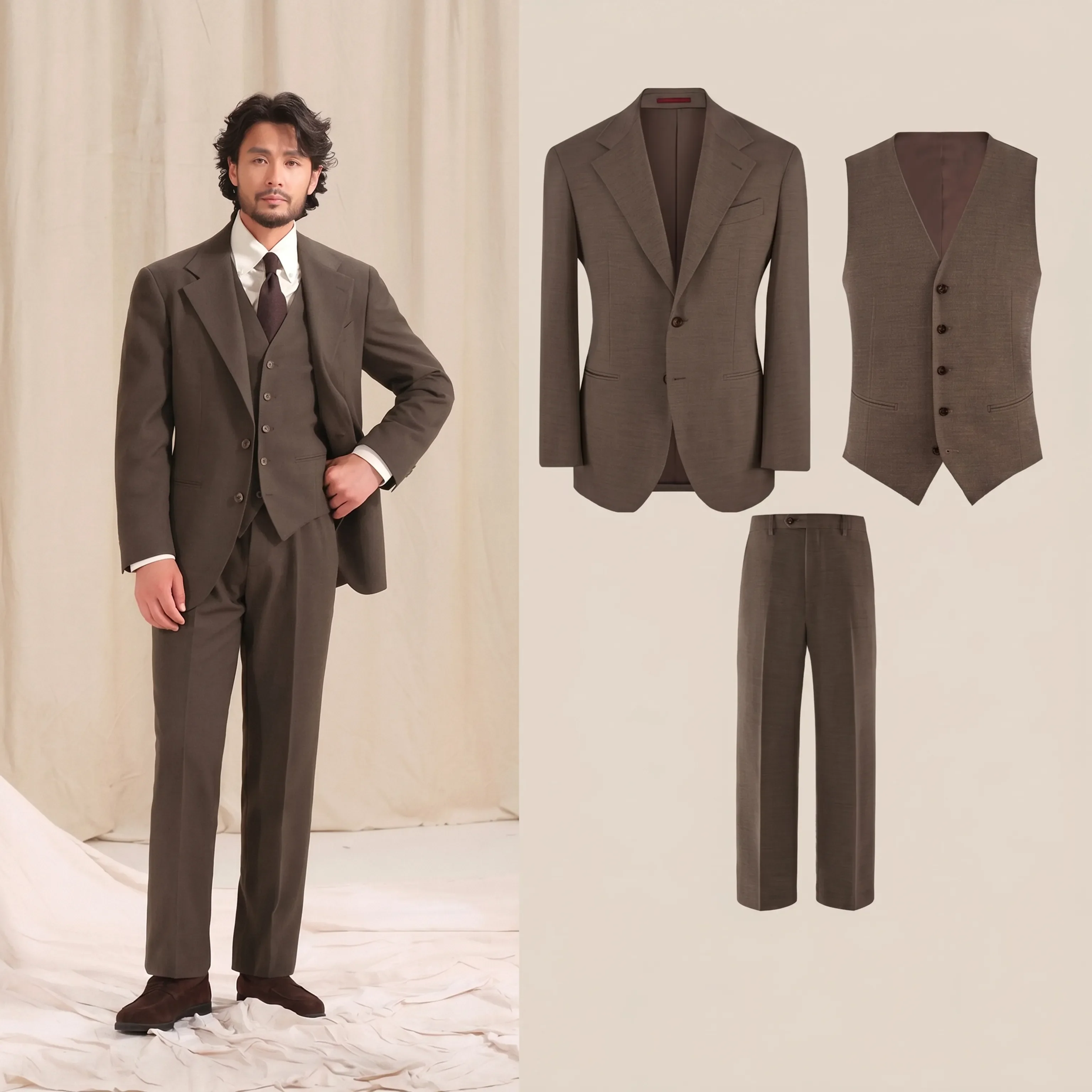 Herringbone Three-Piece Suit - Image 19