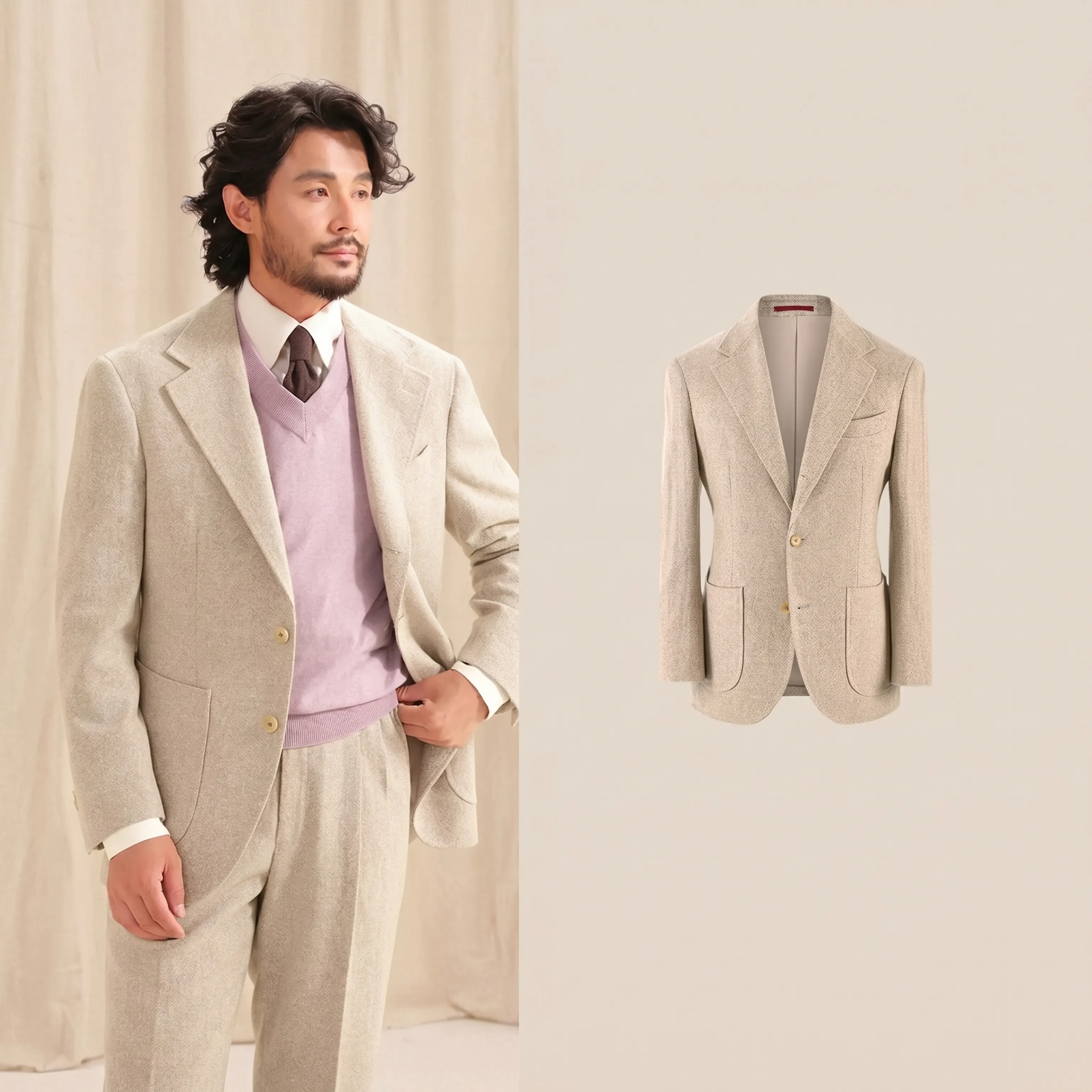 Herringbone Tweed Suit - Image 3