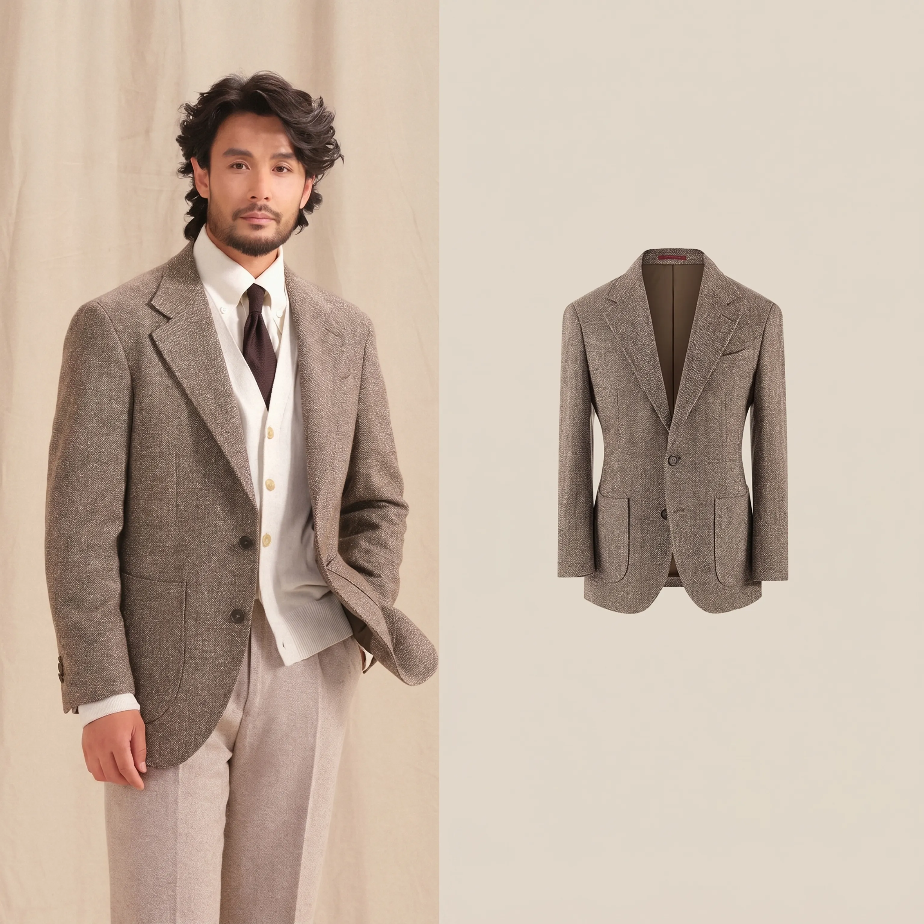 Herringbone Tweed Suit - Image 4