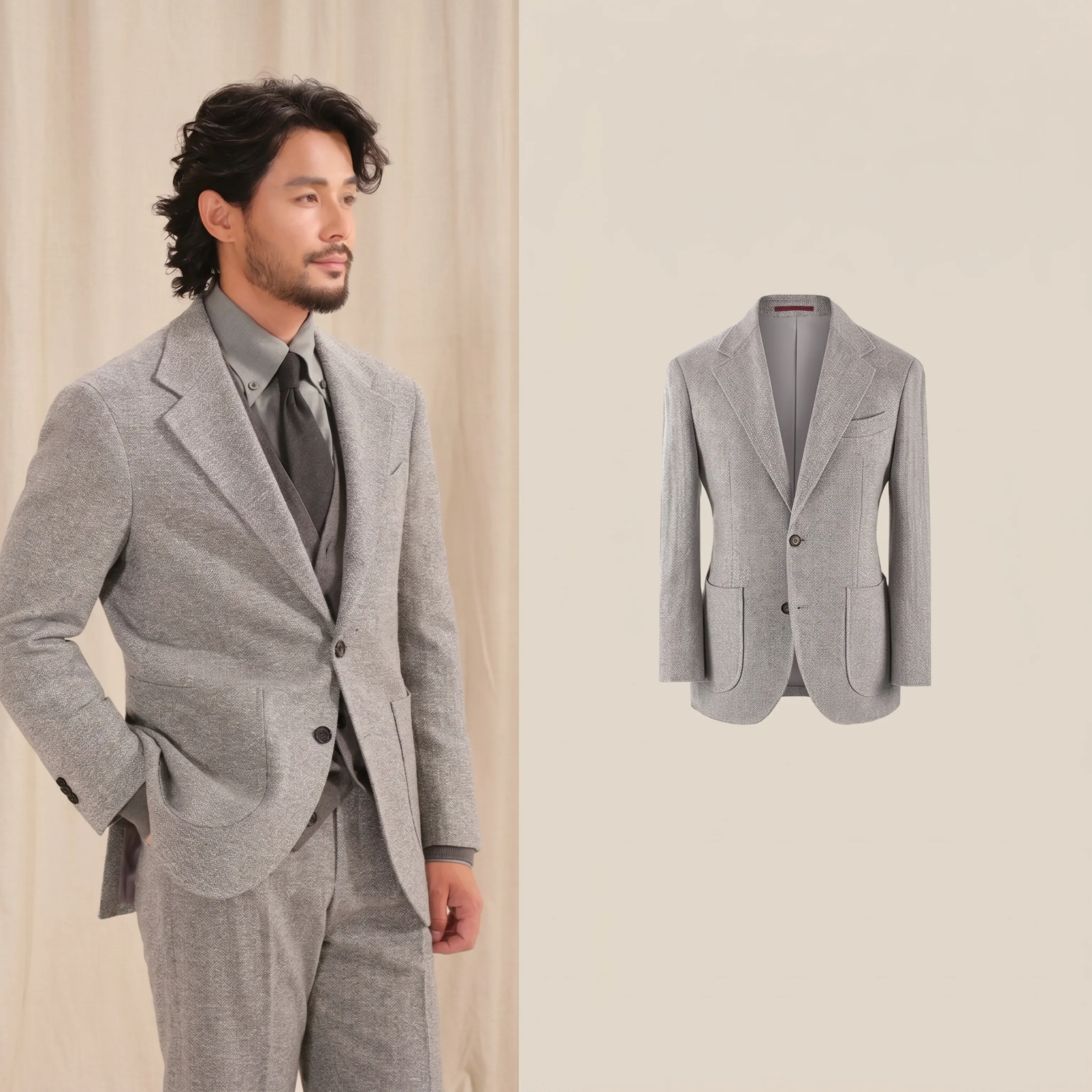 Herringbone Tweed Suit - Image 5