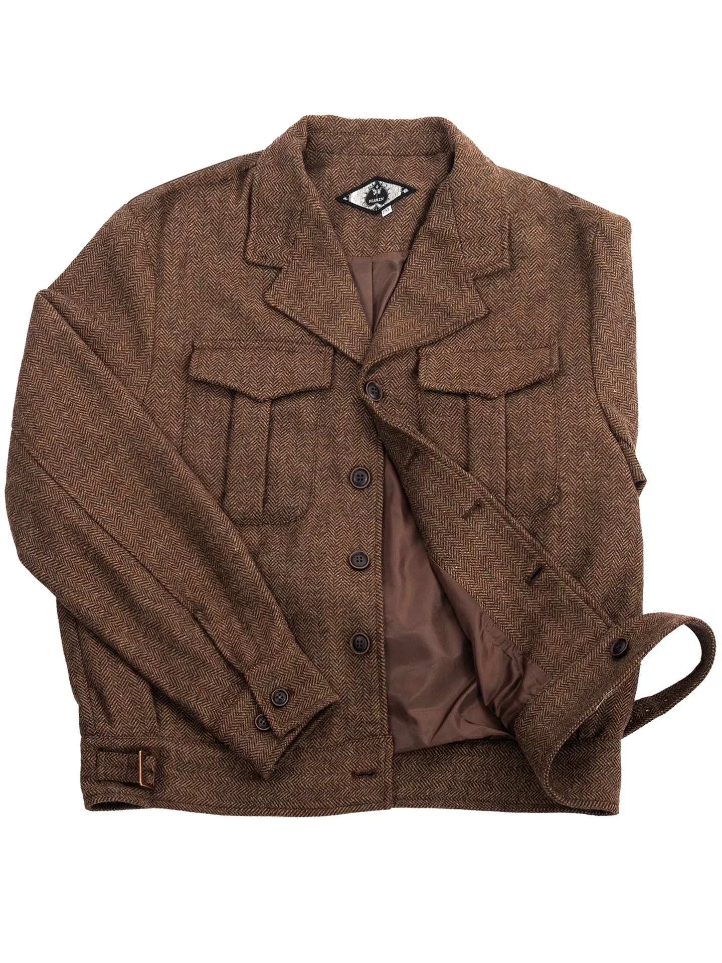 Herringbone Tweed Utility Jacket - Image 8