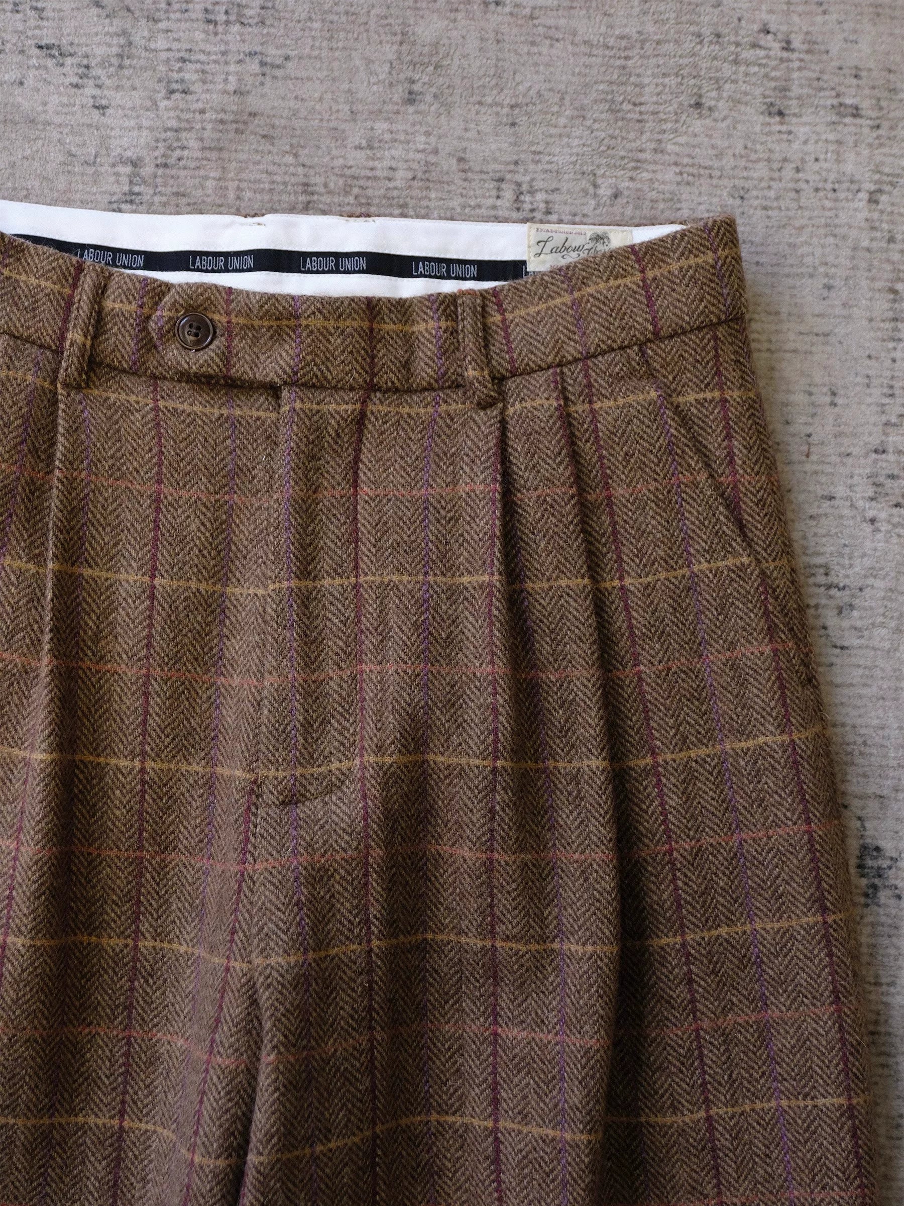 Herringbone Windowpane Wool Trousers - Image 5