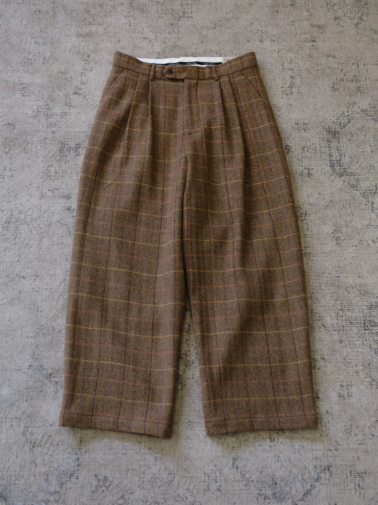 Herringbone Windowpane Wool Trousers - Image 6