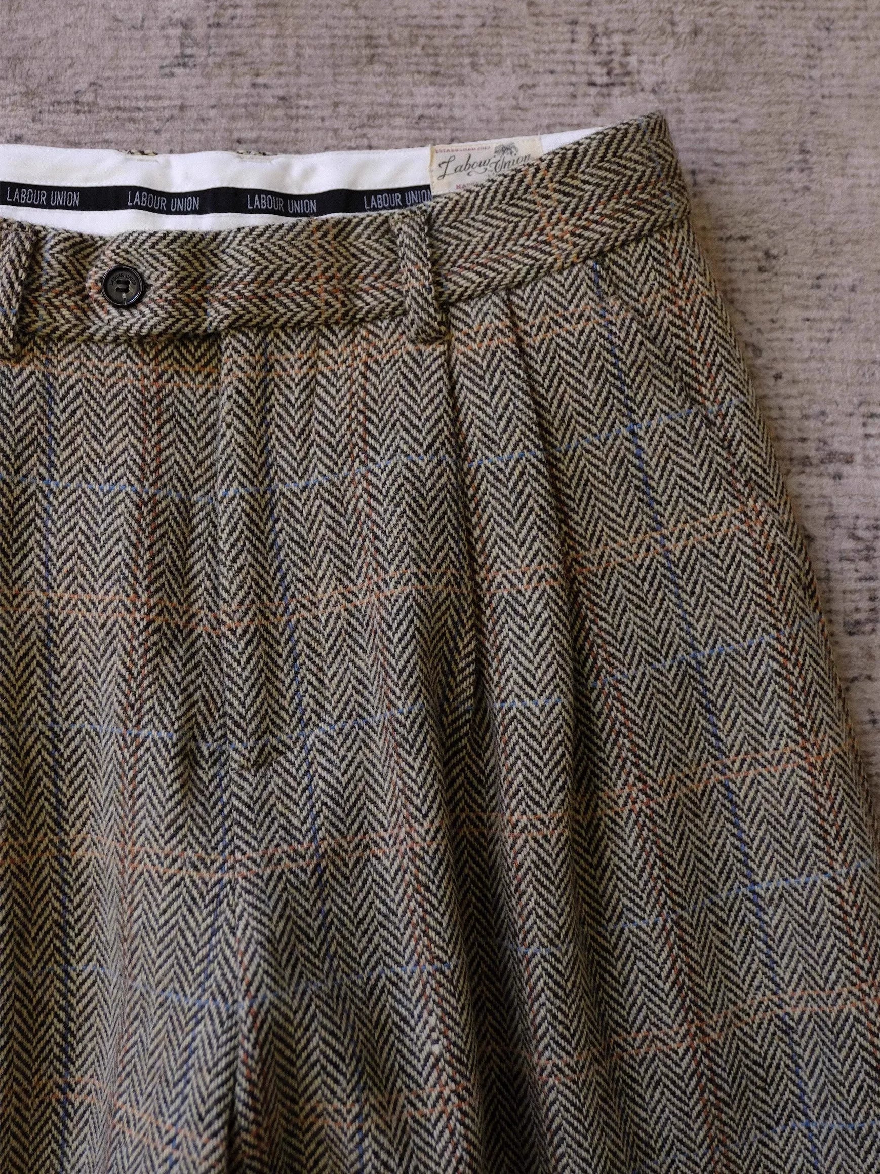 Herringbone Windowpane Wool Trousers - Image 7