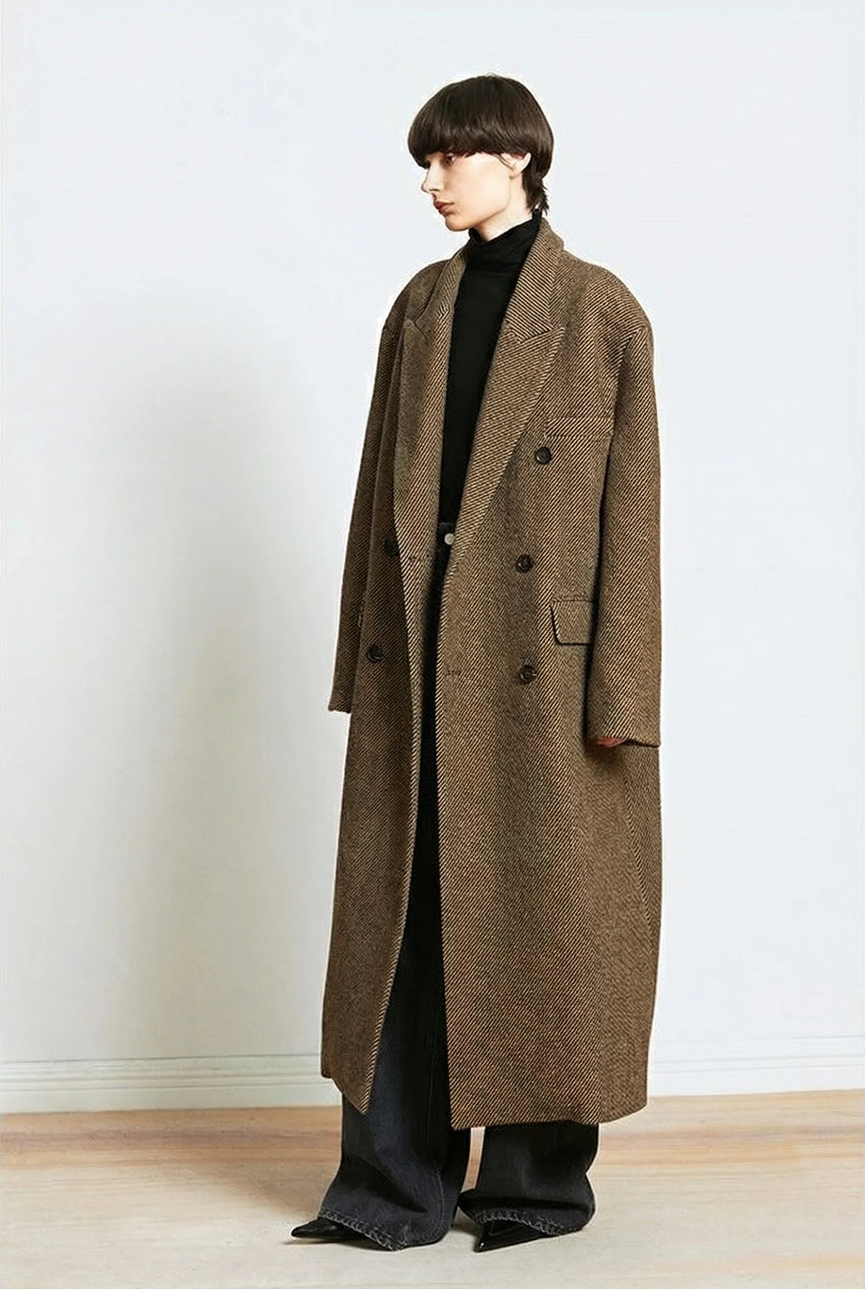 Herringbone Wool Overcoat - Image 3