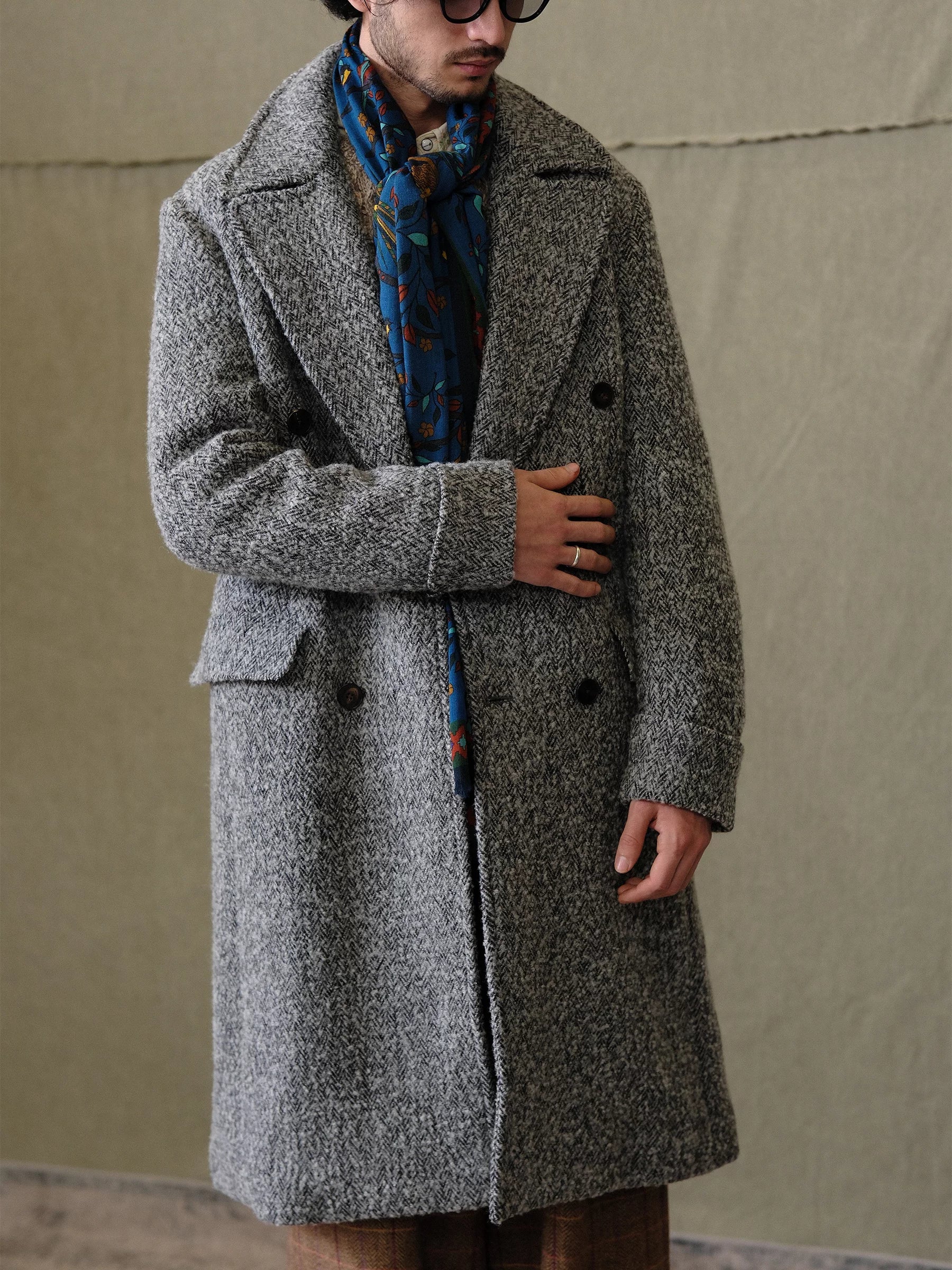 Herringbone Wool Polo Coat - Image 2