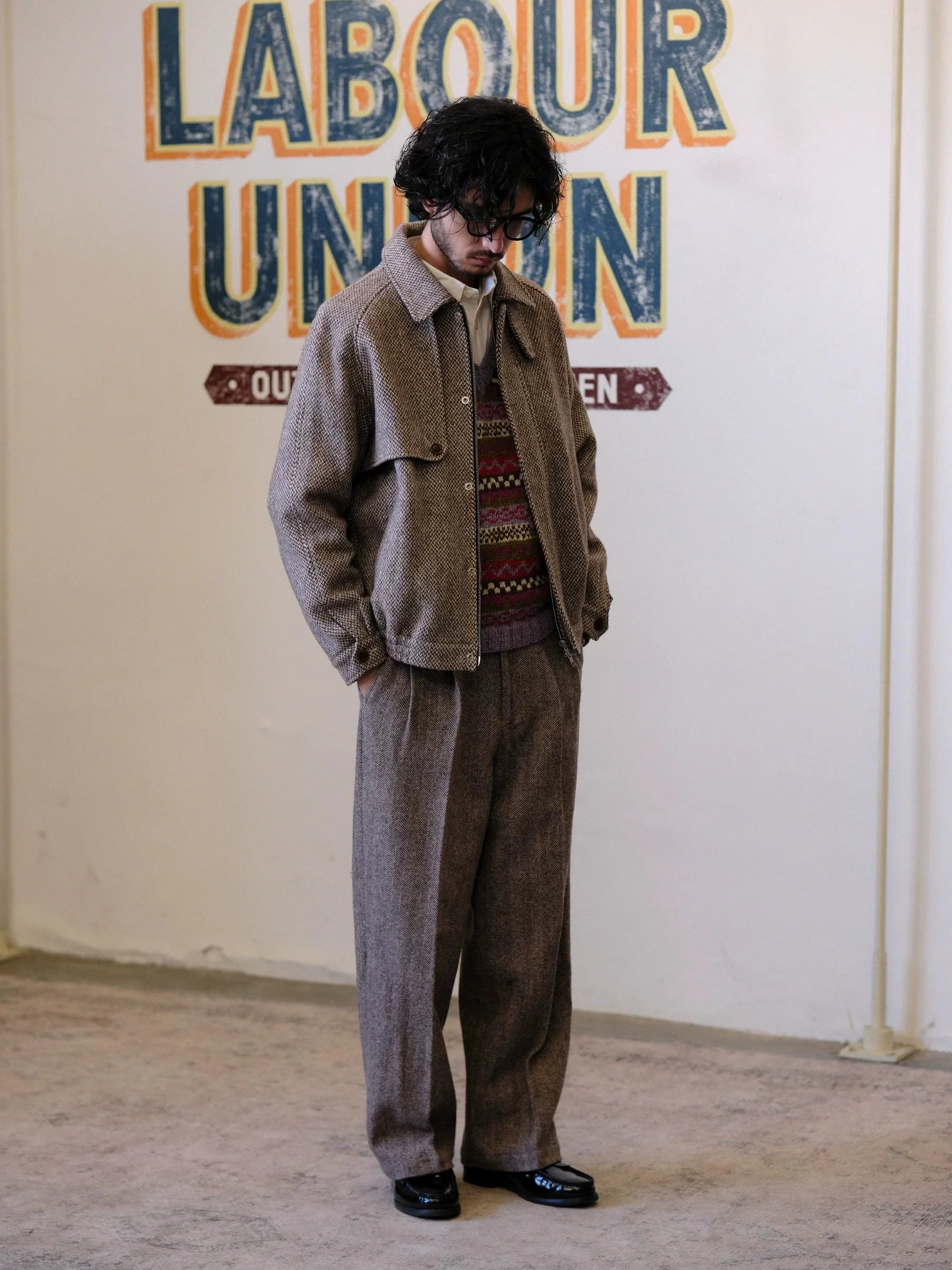 Herringbone Zip Blouson - Image 3