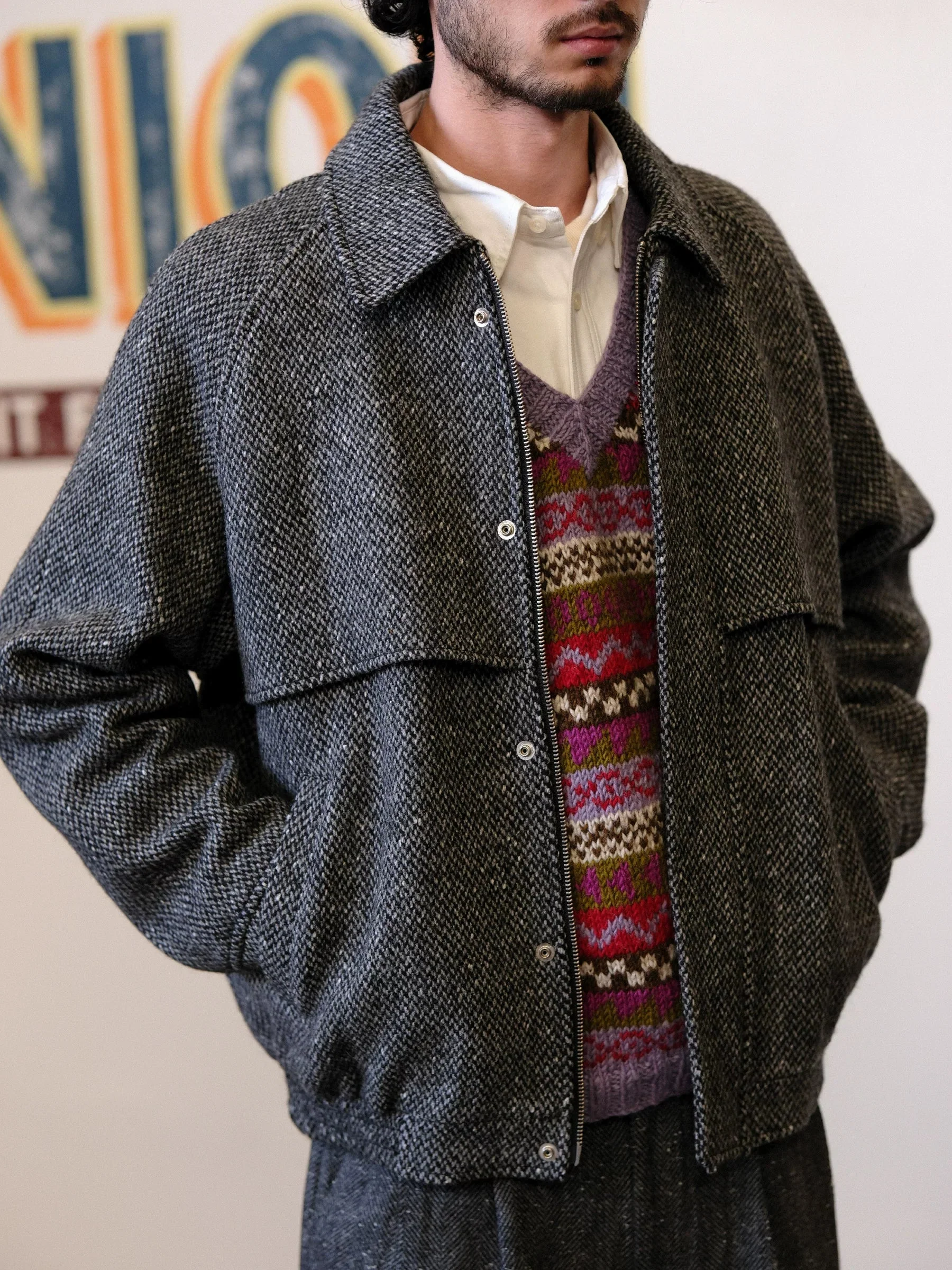 Herringbone Zip Jacket - Image 2