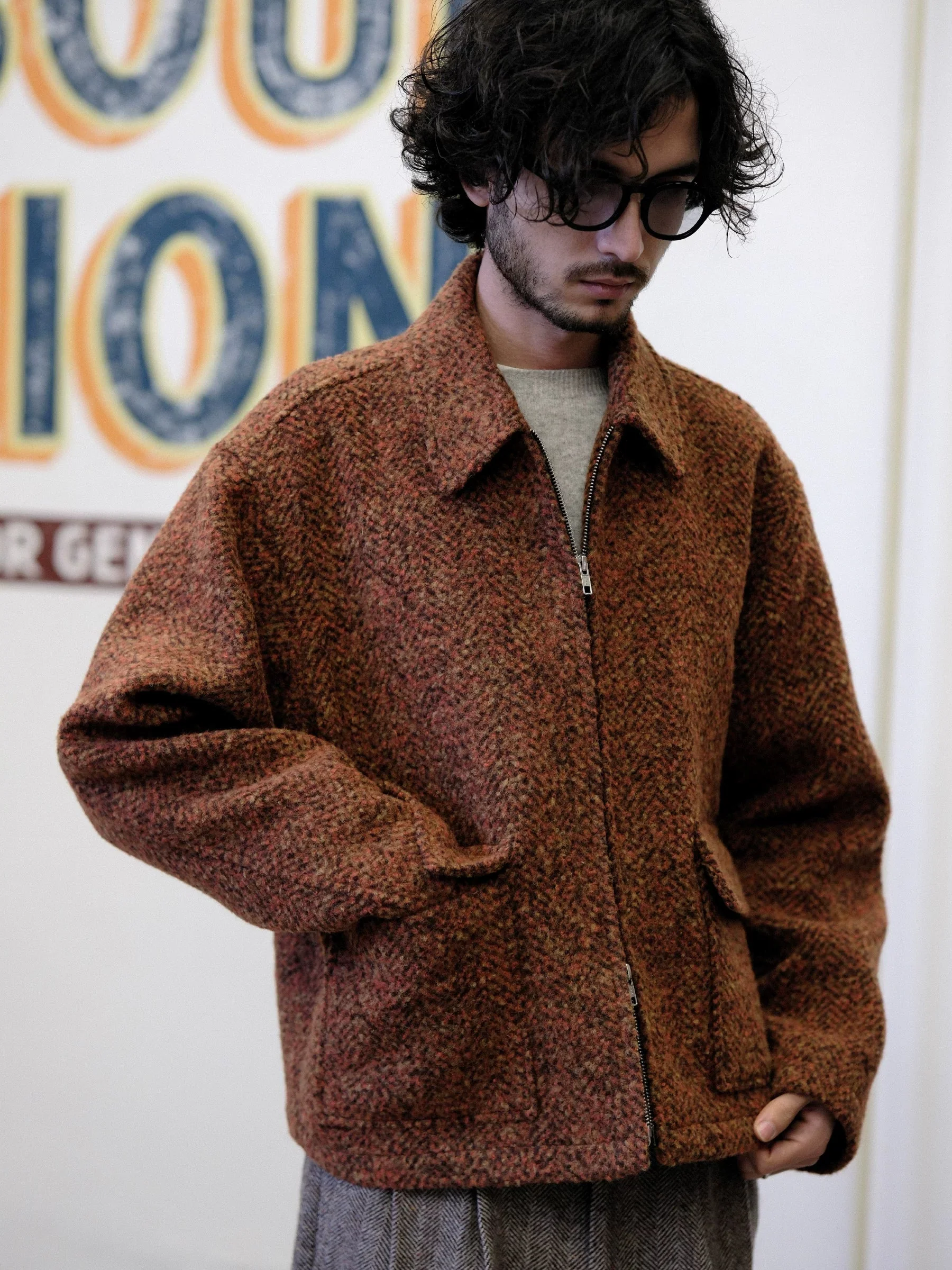 Herringbone Zip Jacket - Image 3
