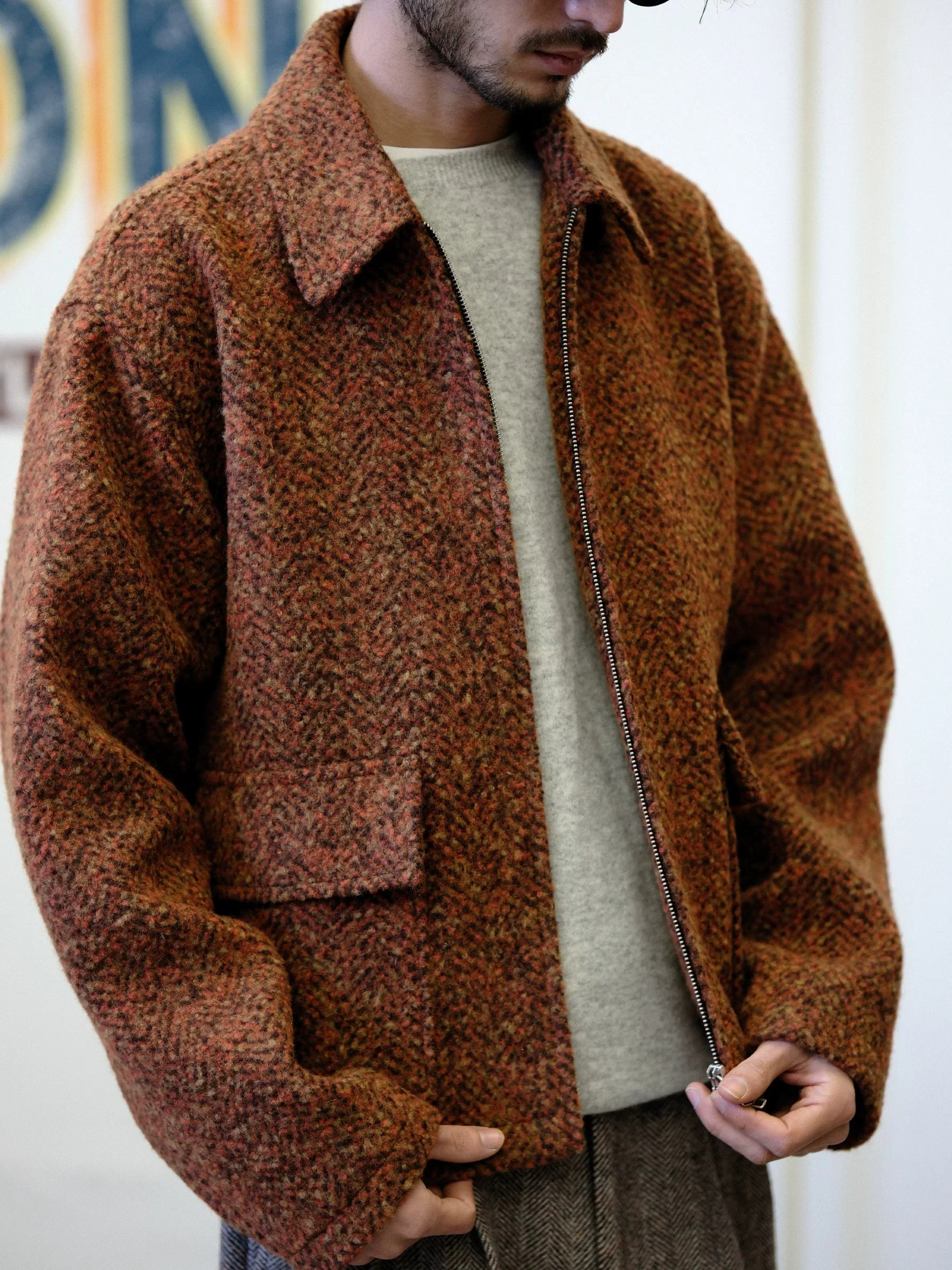 Herringbone Zip Jacket - Image 5