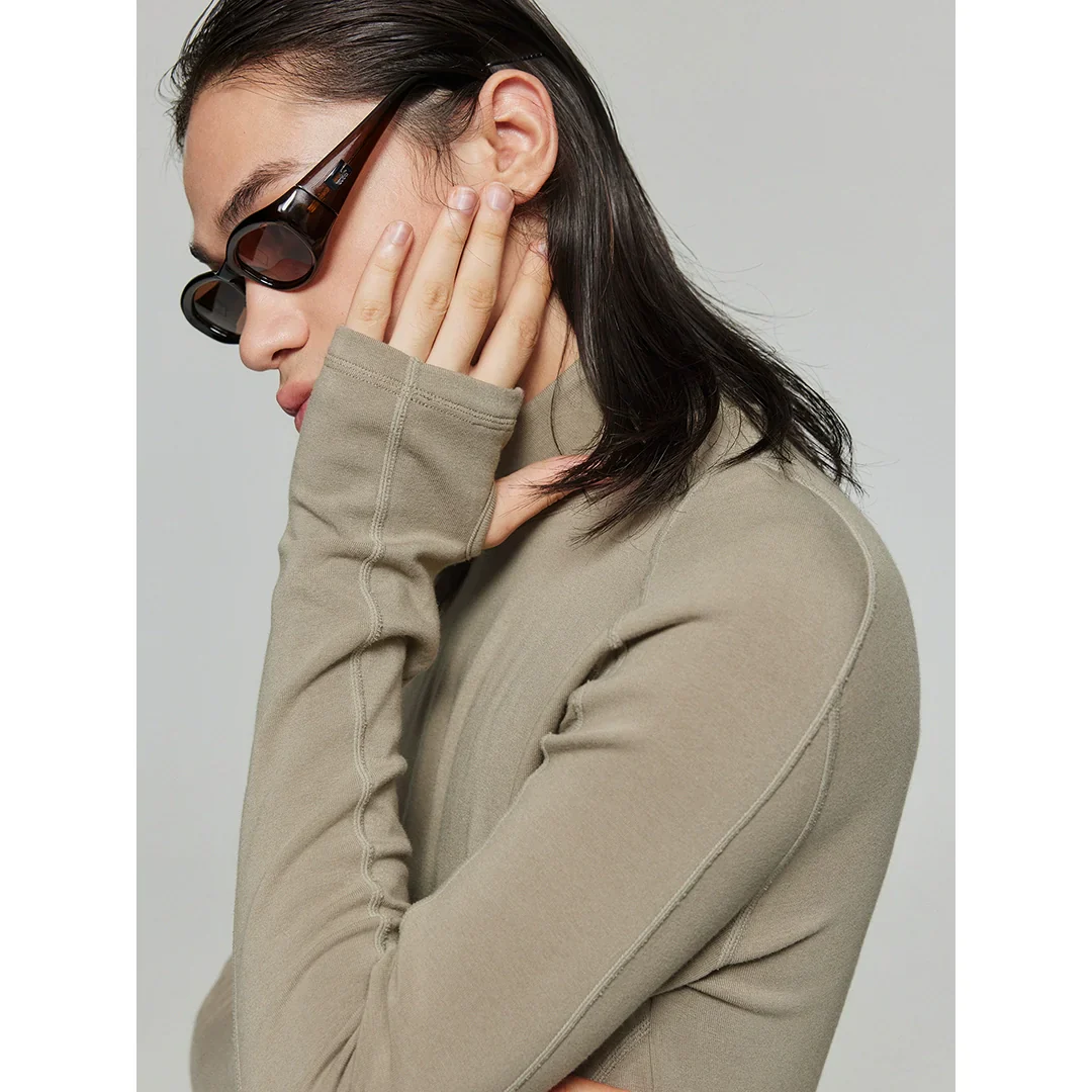 High Collar Long Sleeve Shirt - Image 4