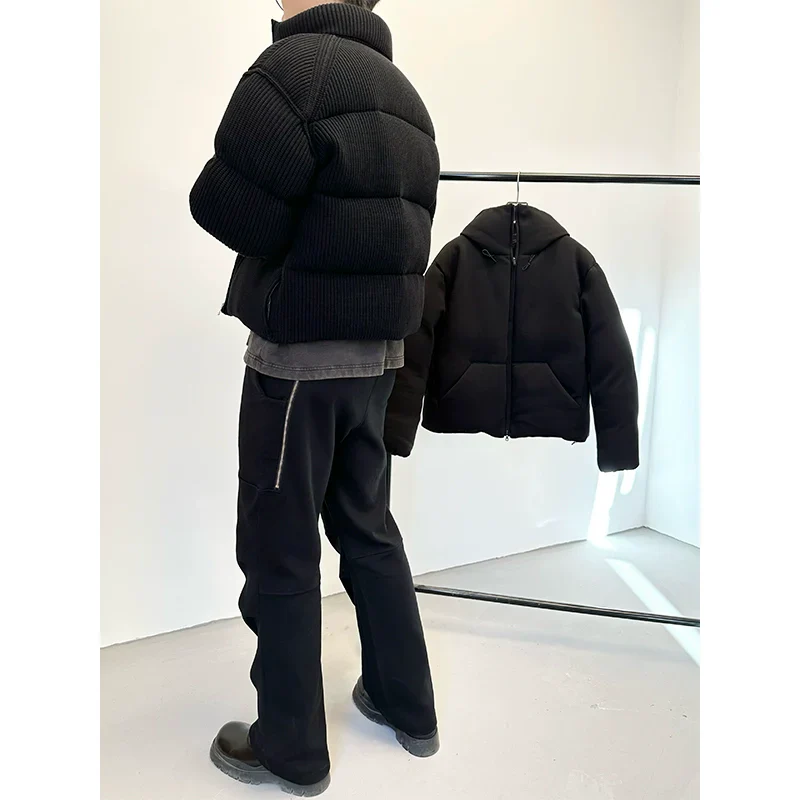High Collar Ribbed Puffer Jacket - Image 2