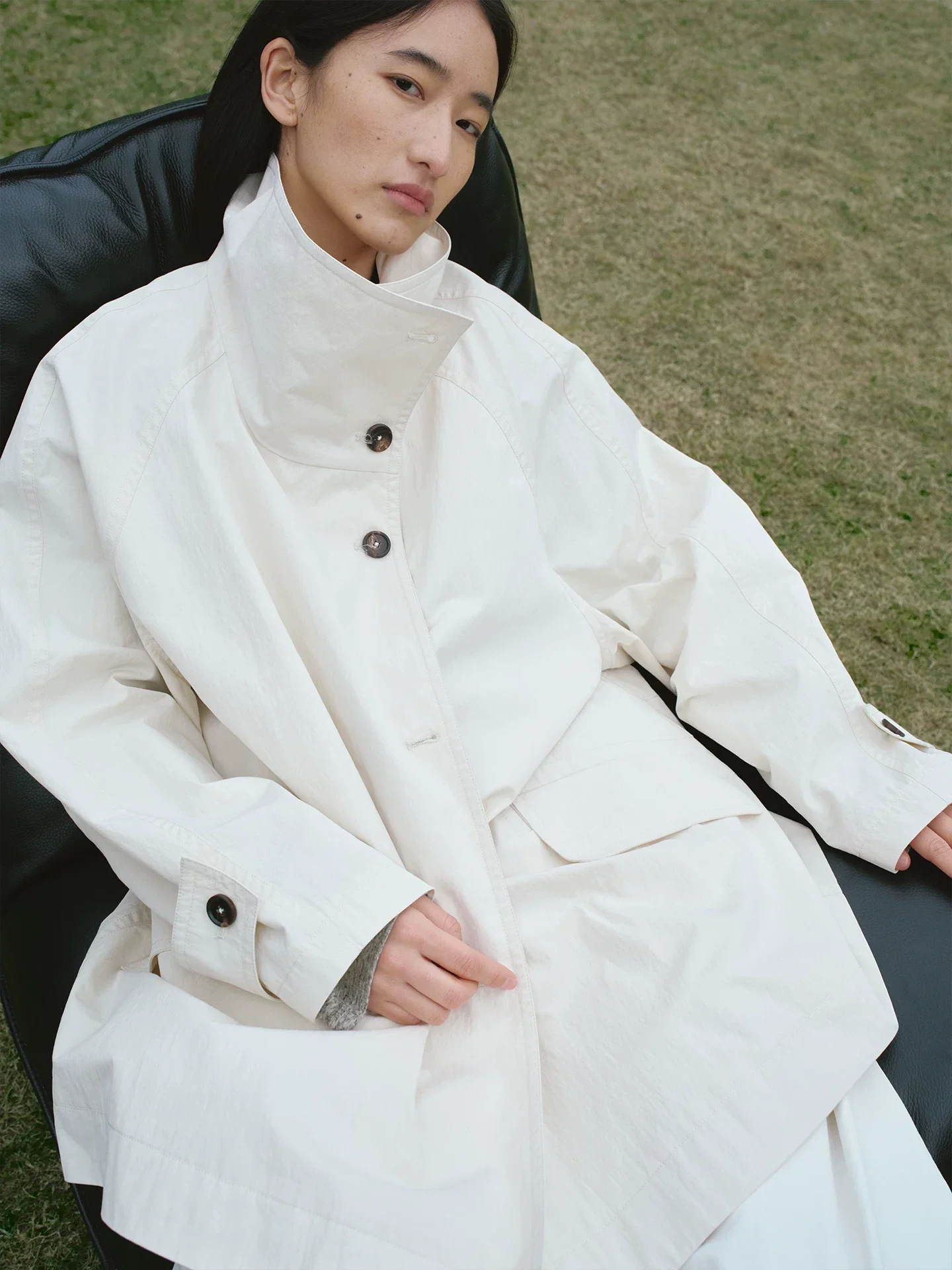 High-Collar Swing Coat - Image 3