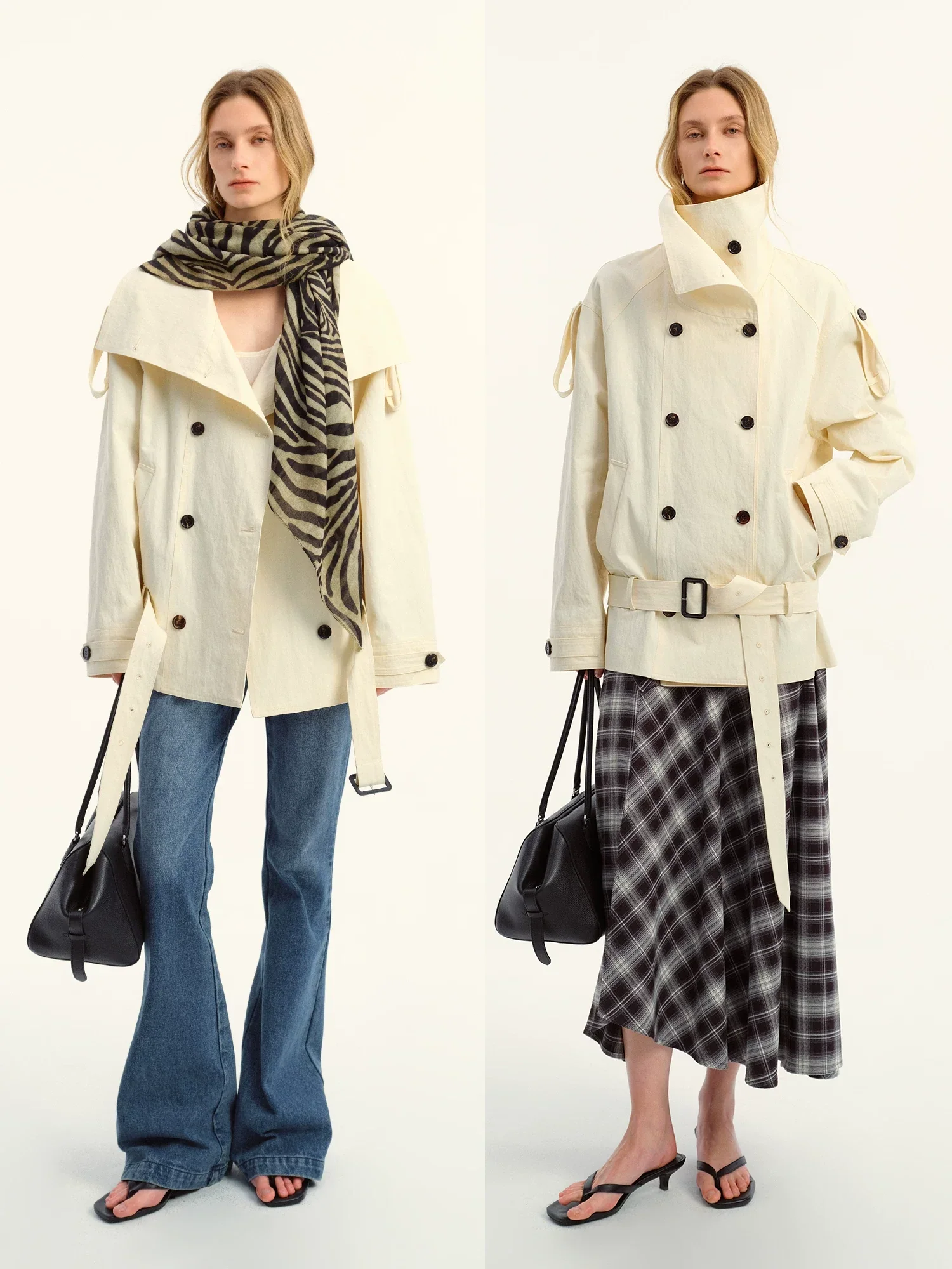 High-Collar Trench Jacket - Image 3