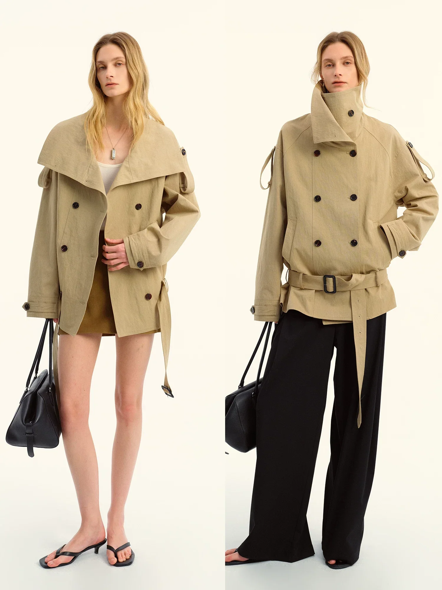 High-Collar Trench Jacket - Image 4