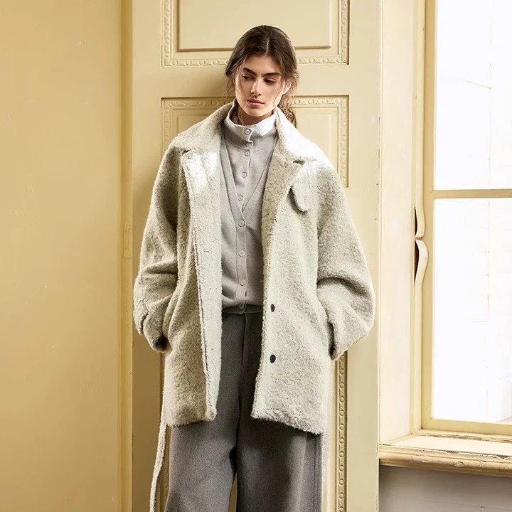 High Collar Wool Coat - Image 4