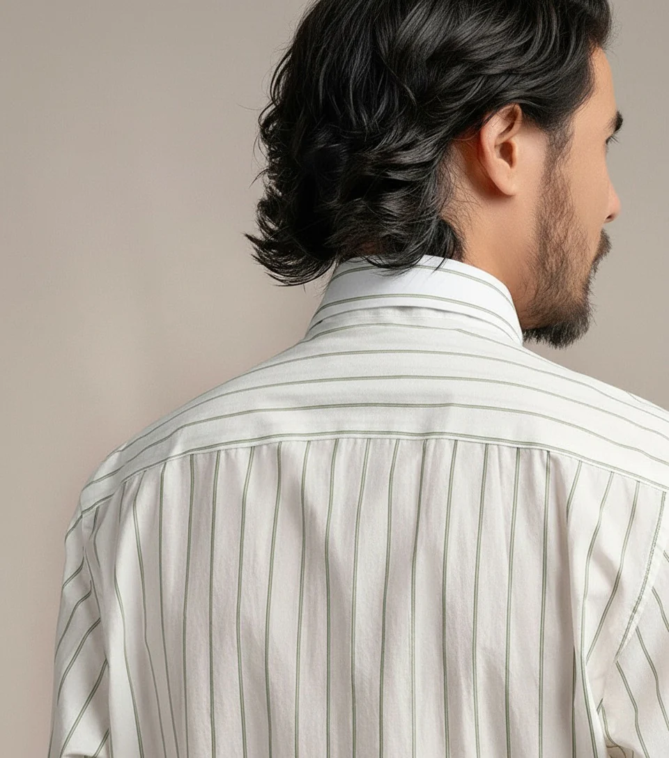 High-Count Cotton Spearpoint Stripe Shirt - Image 5