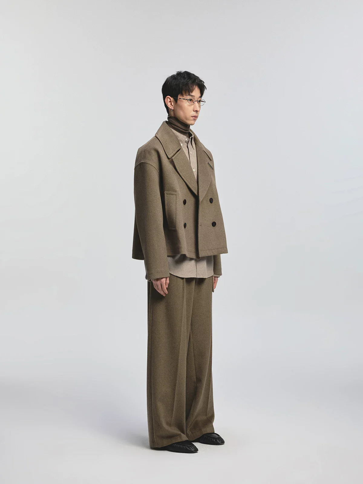 High-Count Wool Single-Pleat Belted Trousers - Image 3