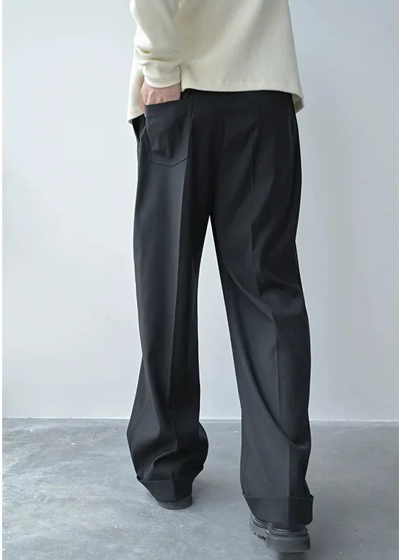 High-Density Elastic Waist Wide-Leg Trousers - Image 2