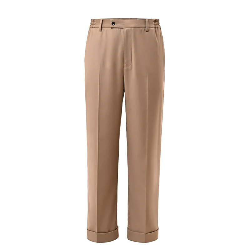 High-Density Elastic Waist Wide-Leg Trousers - Image 5